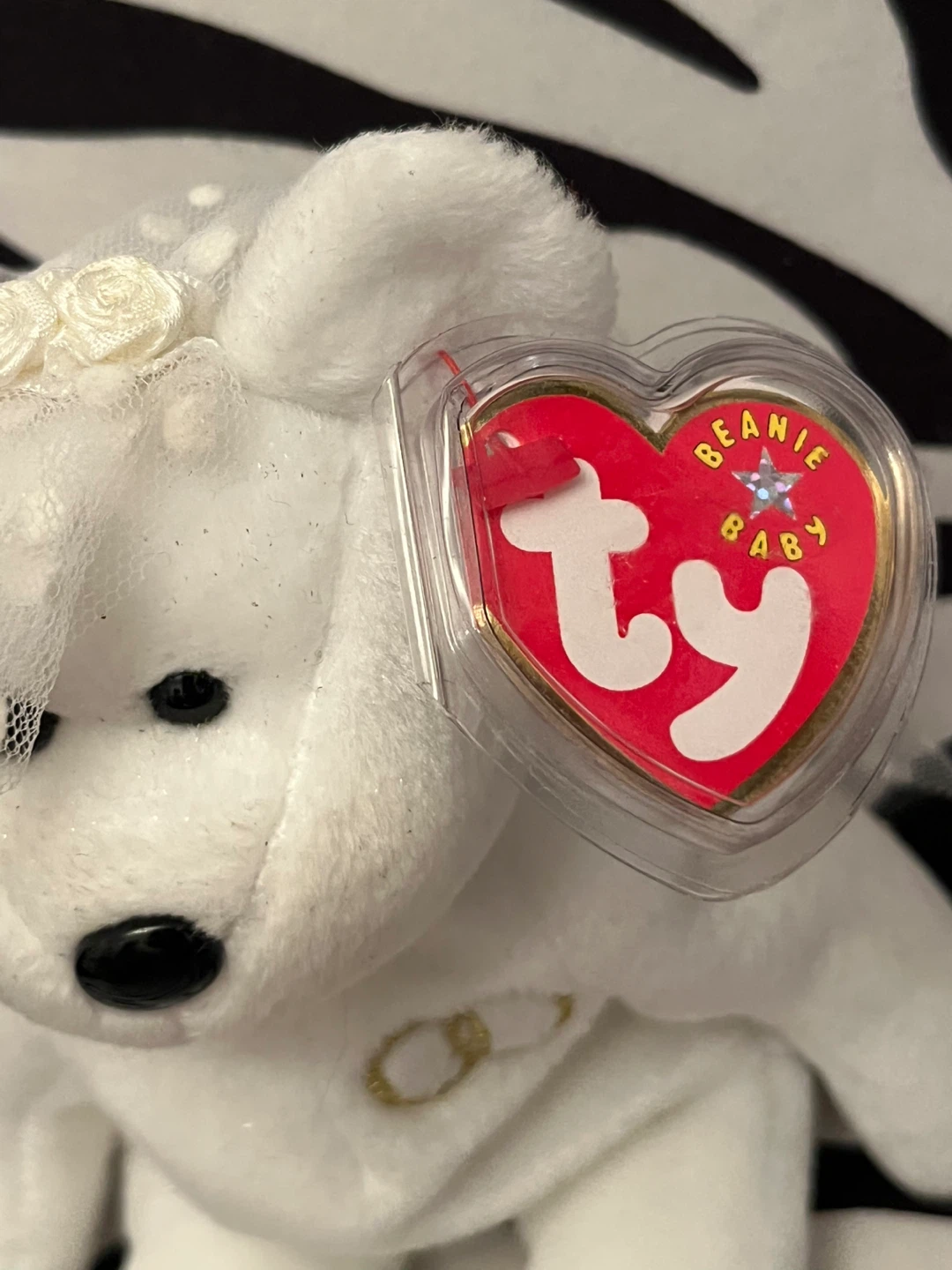 💍 Retired Ty Beanie Baby "Mrs." the Wedding Bride Bear 💍 - photo 2