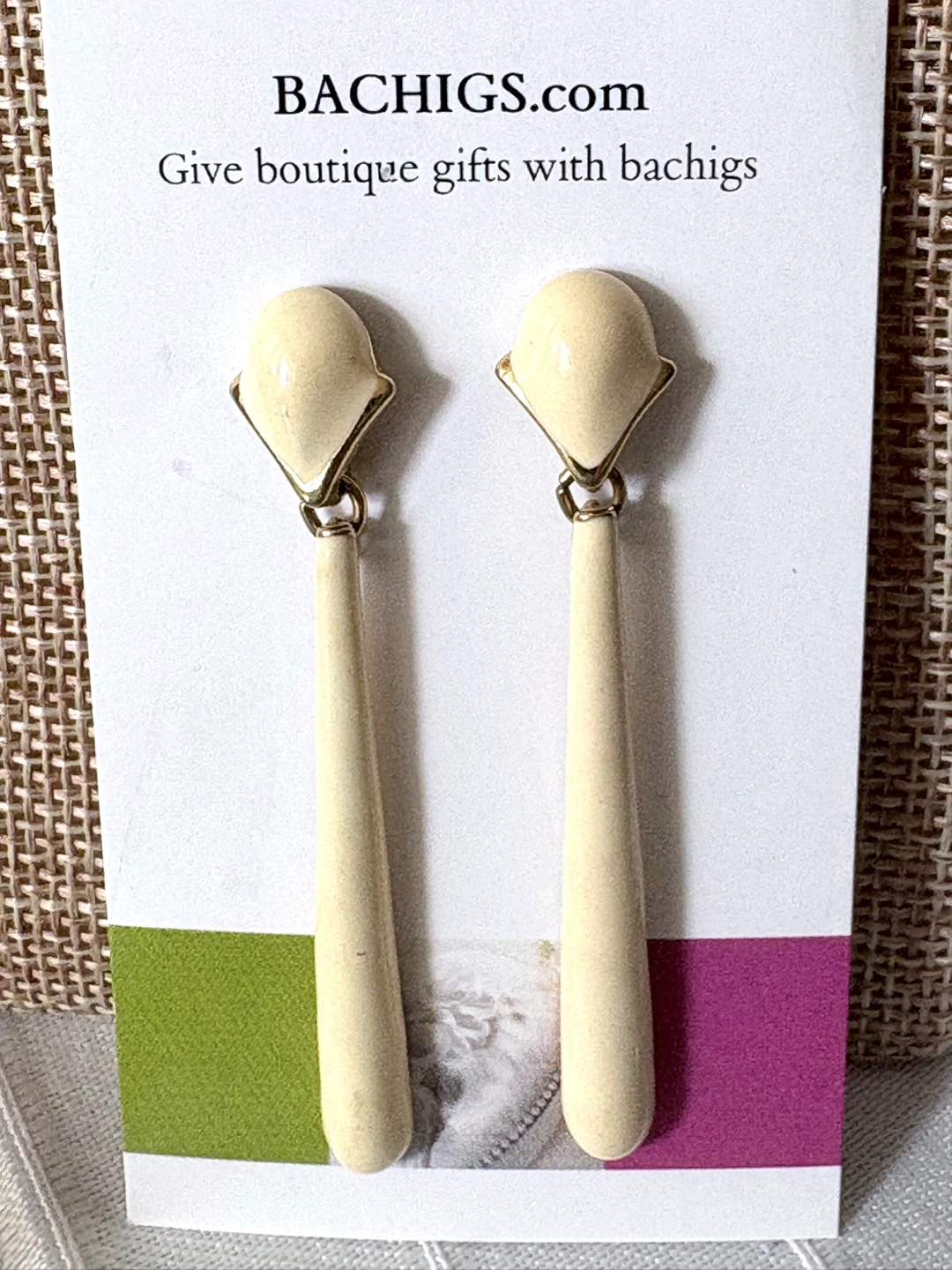 Vintage Monet Cream Drop Earrings