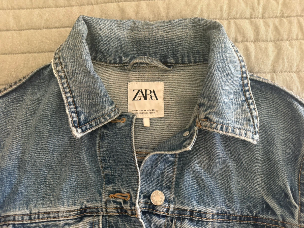 Zara Cropped Distressed Denim Jacket - photo 4