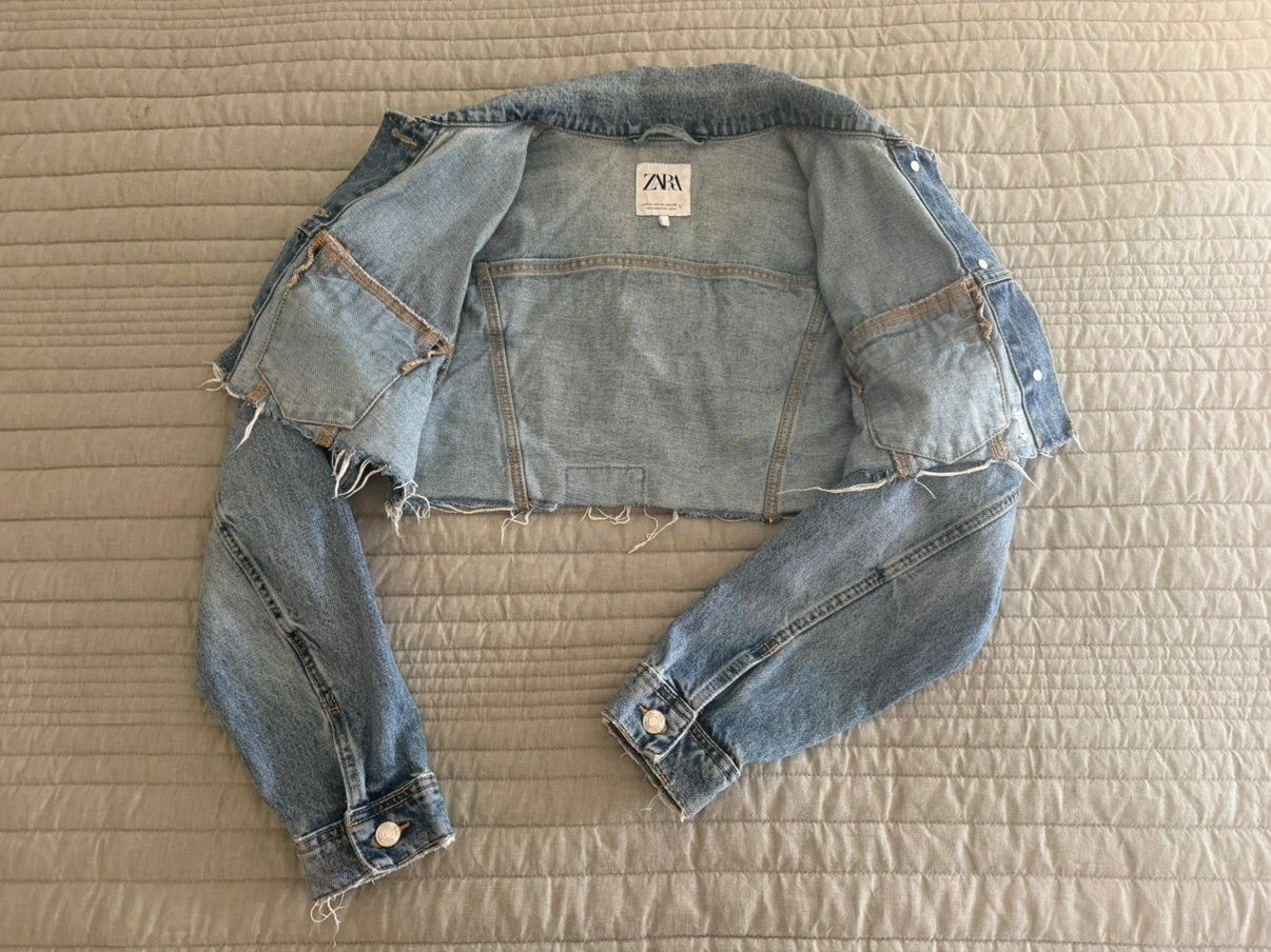 Zara Cropped Distressed Denim Jacket - photo 5