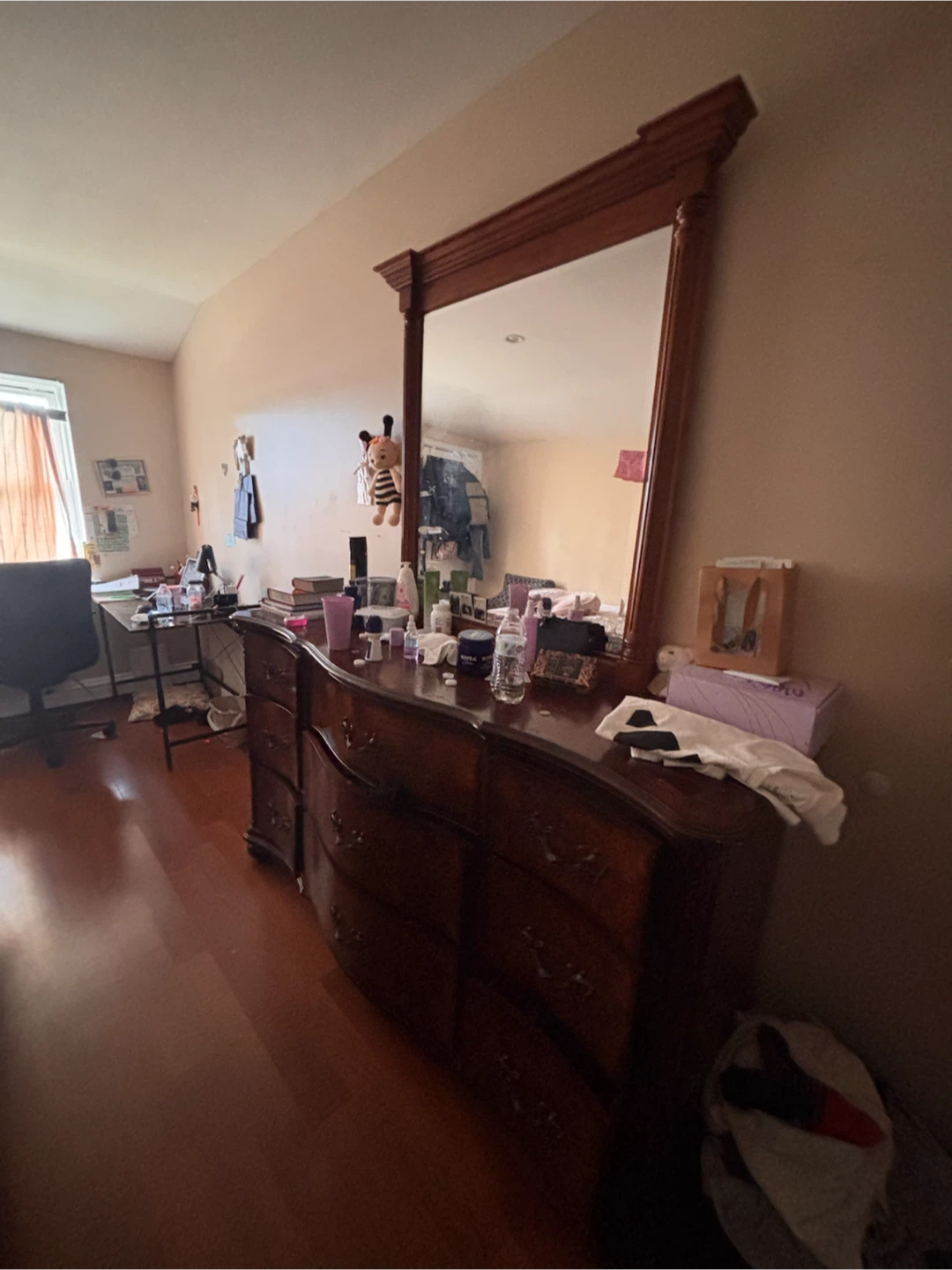 Wooden Dresser with Mirror