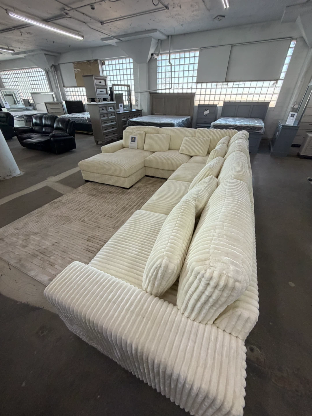 Oversized white sectional