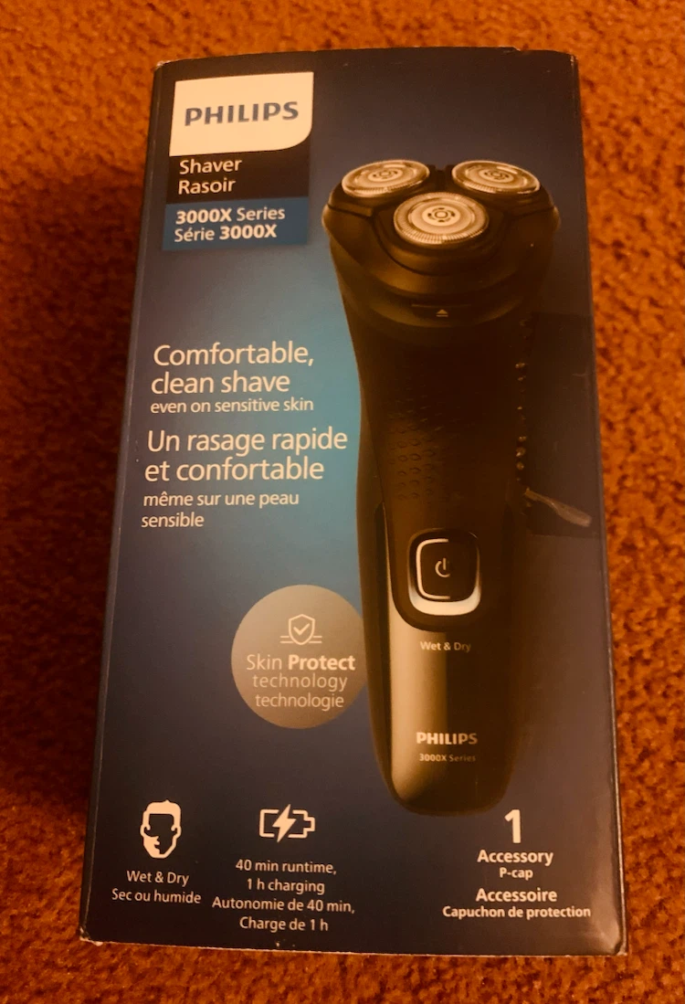 brand new Philips men's shaver in the box.