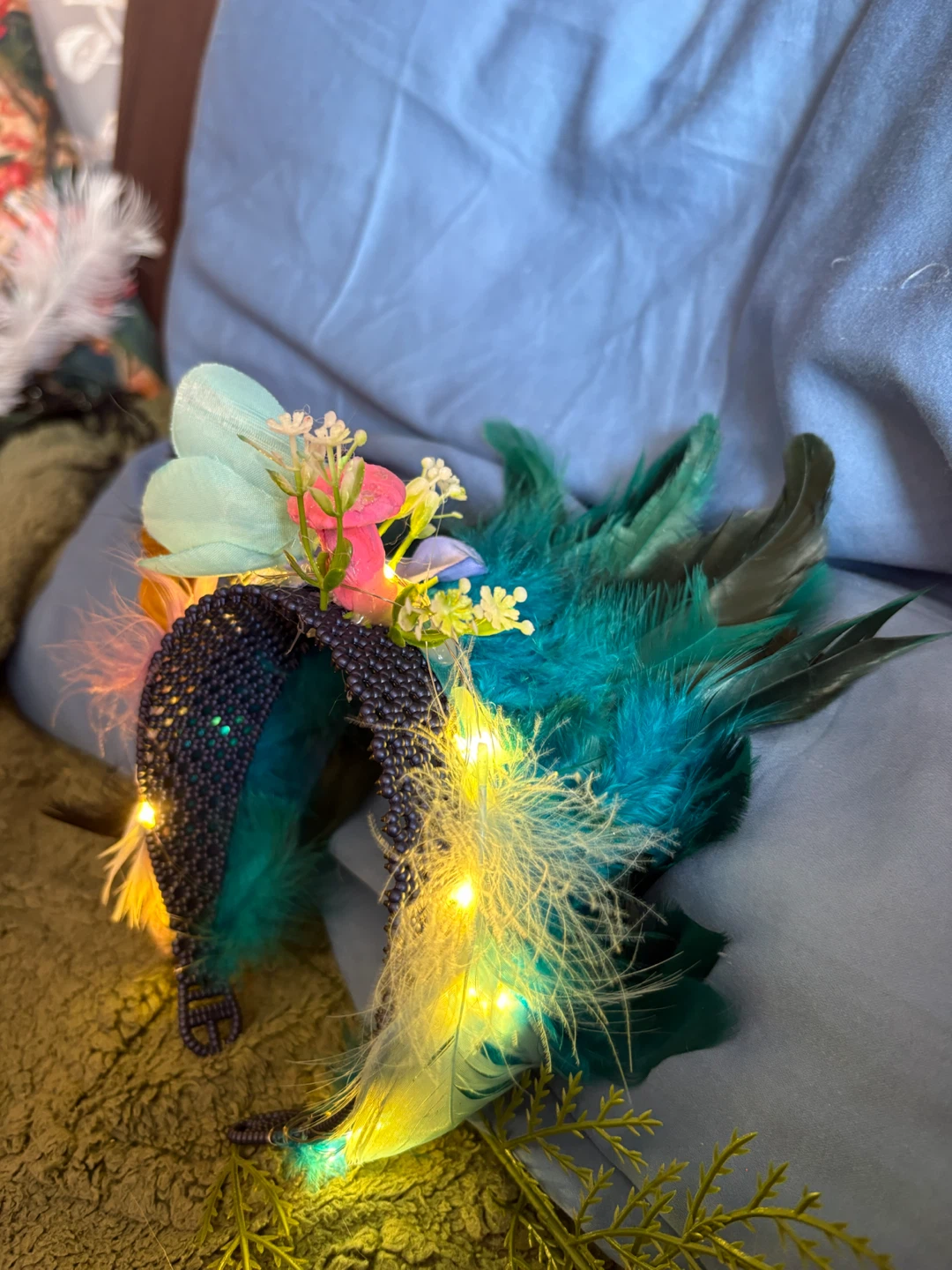 Light up feather and nature headband - photo 2