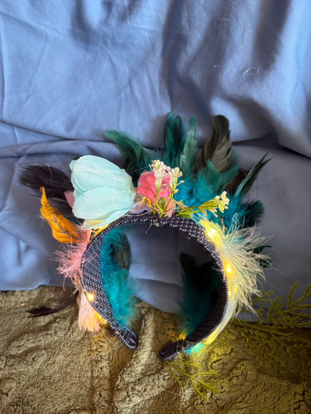 Light up feather and nature headband - photo 3