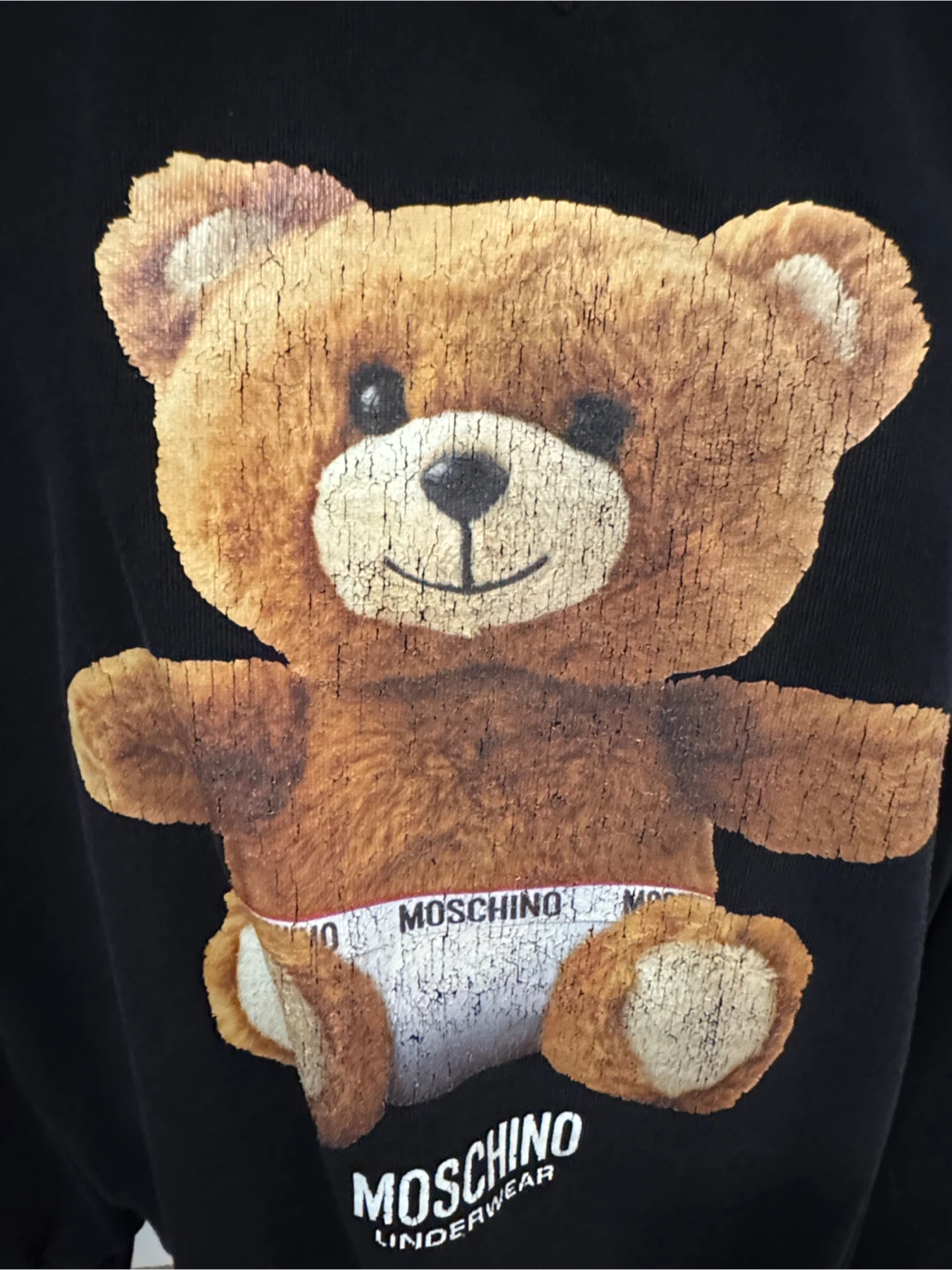 Moschino Black Sweatshirt with Brown Teddy Graphic - size med - photo 3