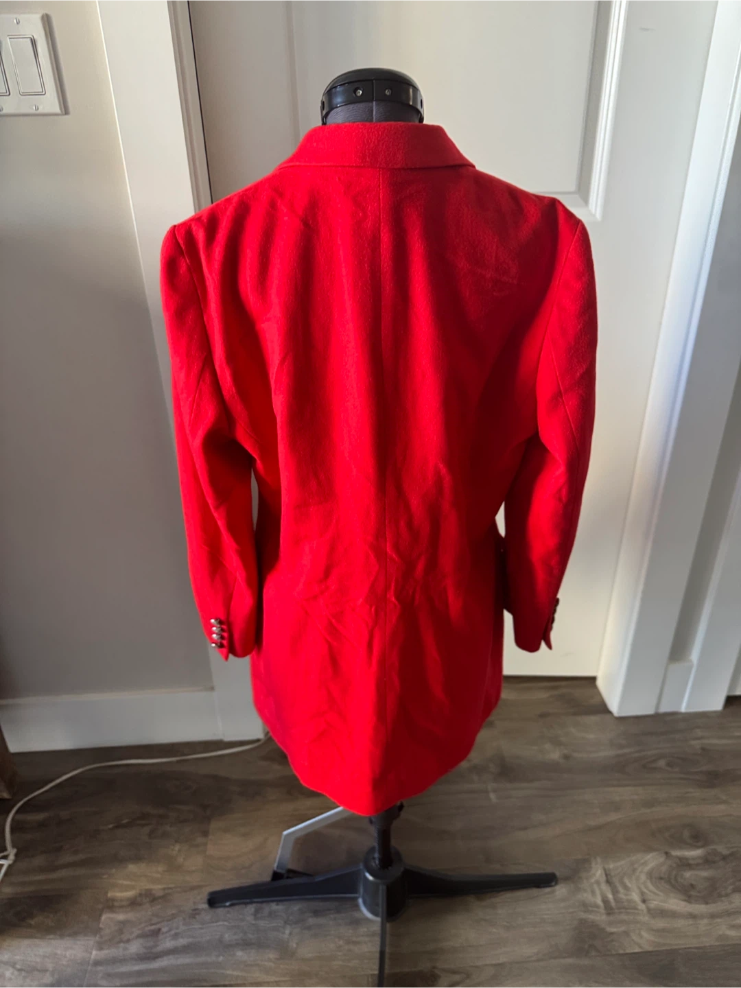 Escada 💯 cashmere Red Long Single-Breasted Blazer - size 38 - photo 3