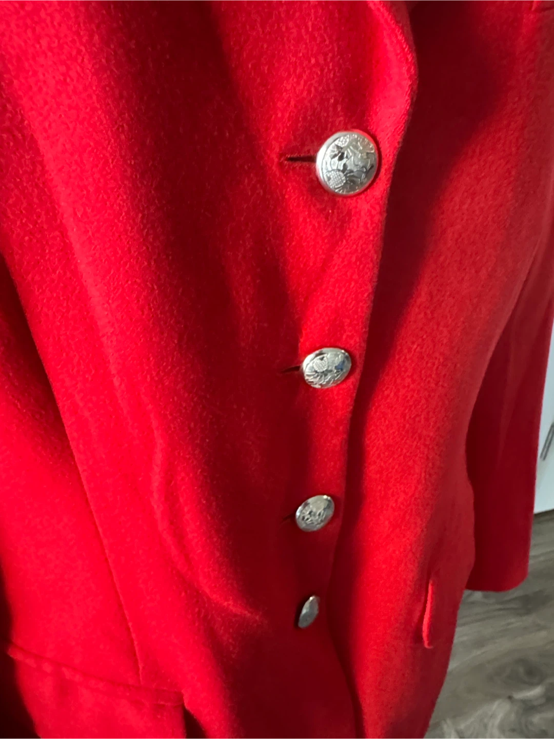 Escada 💯 cashmere Red Long Single-Breasted Blazer - size 38 - photo 4