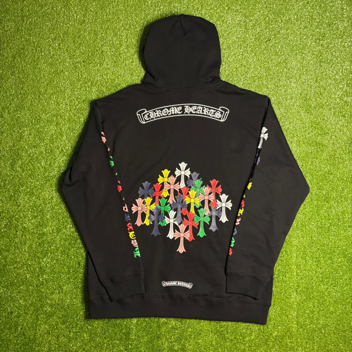Chrome Hearts Hoodie Black Multi-Color Crosses - photo 2