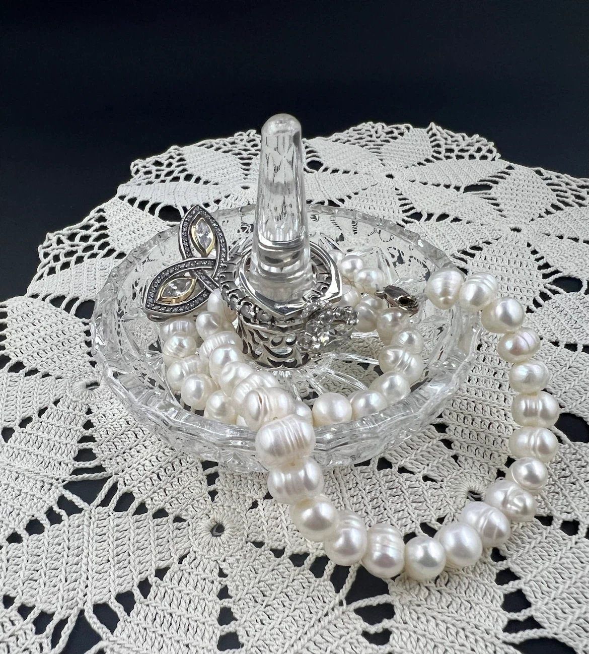 Vintage Crystal Ring/Jewelry Holder