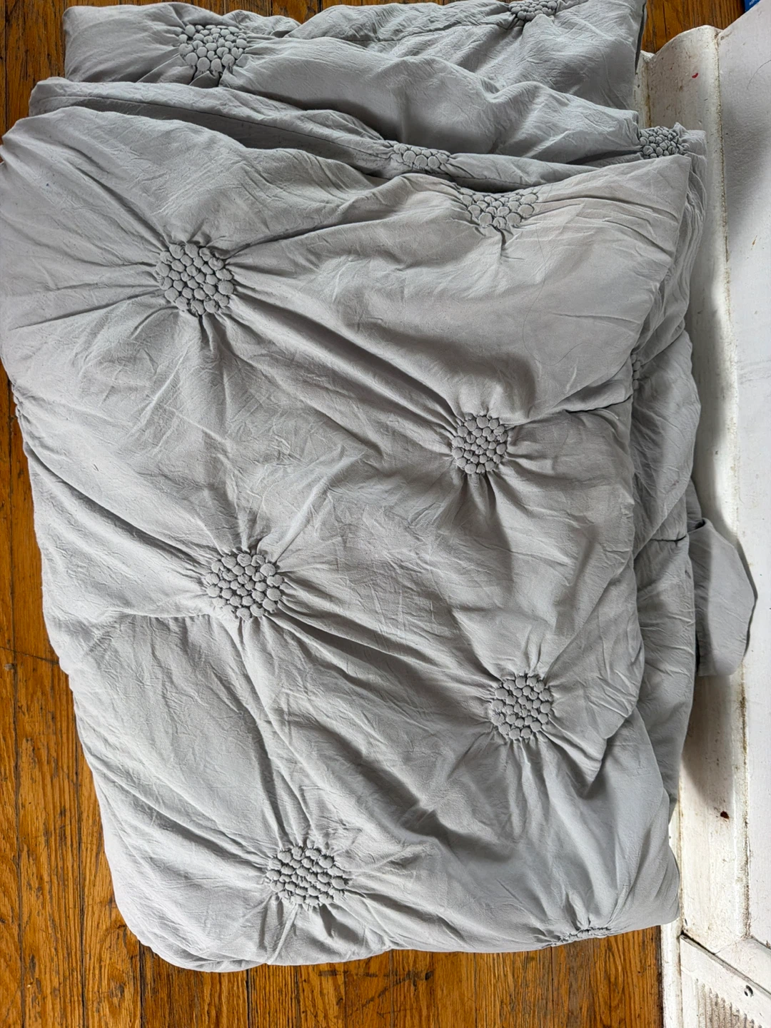 Grey Tufted Comforter