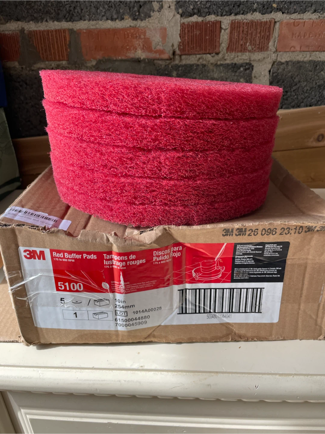 3M 5100 Red Buffer Pads 10in