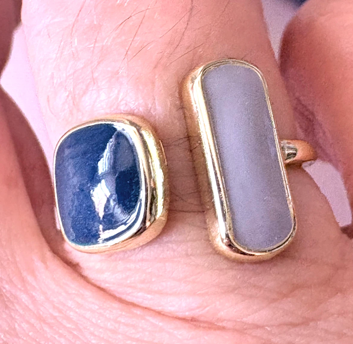 Modern open ring navy and lavender, new - photo 2