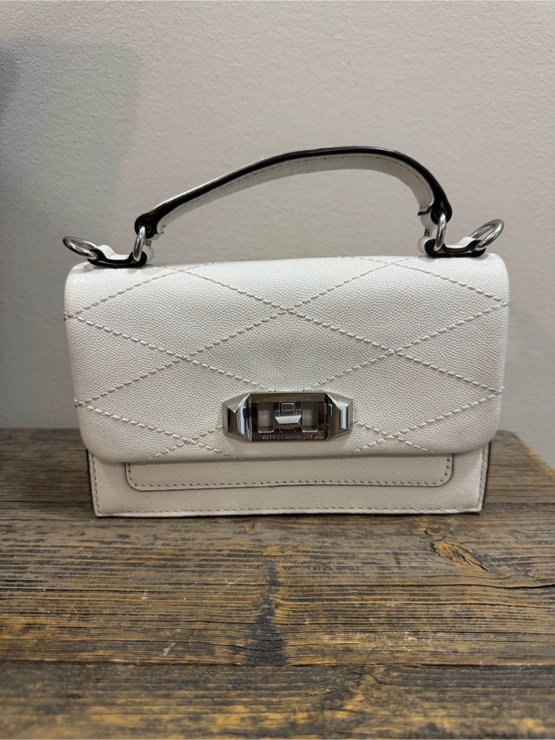 Rebecca Minkoff White Quilted Mini Top-Handle Bag (no strap)