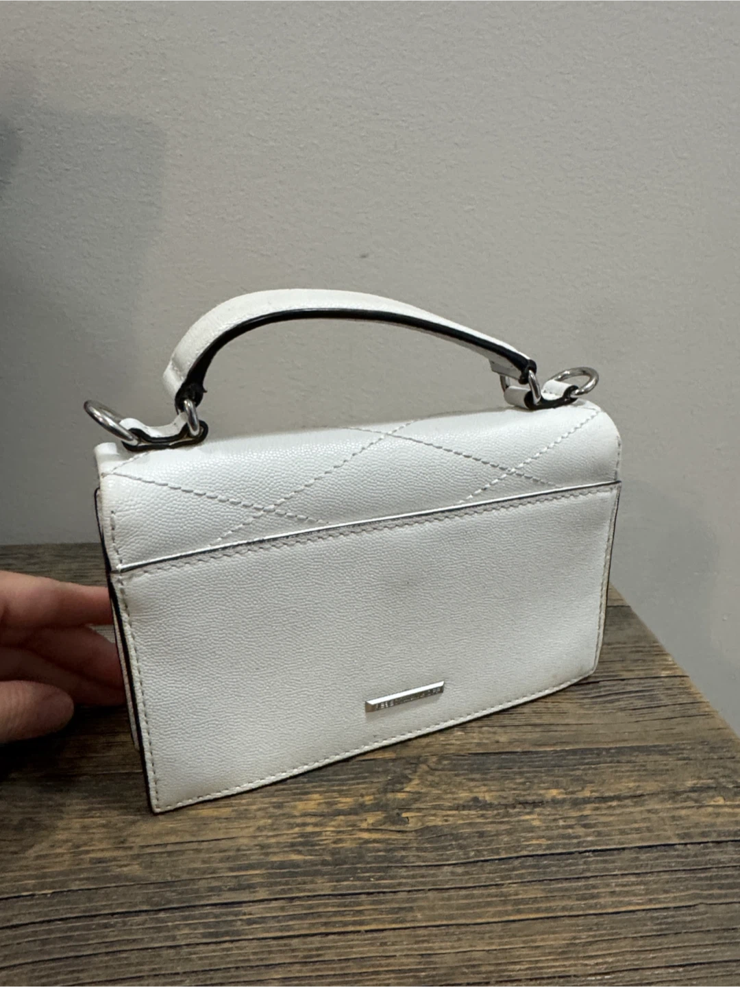 Rebecca Minkoff White Quilted Mini Top-Handle Bag (no strap) - photo 2