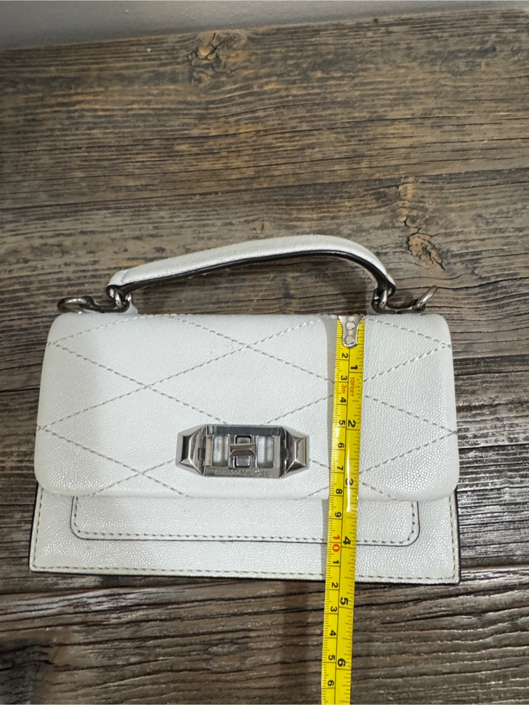 Rebecca Minkoff White Quilted Mini Top-Handle Bag (no strap) - photo 4