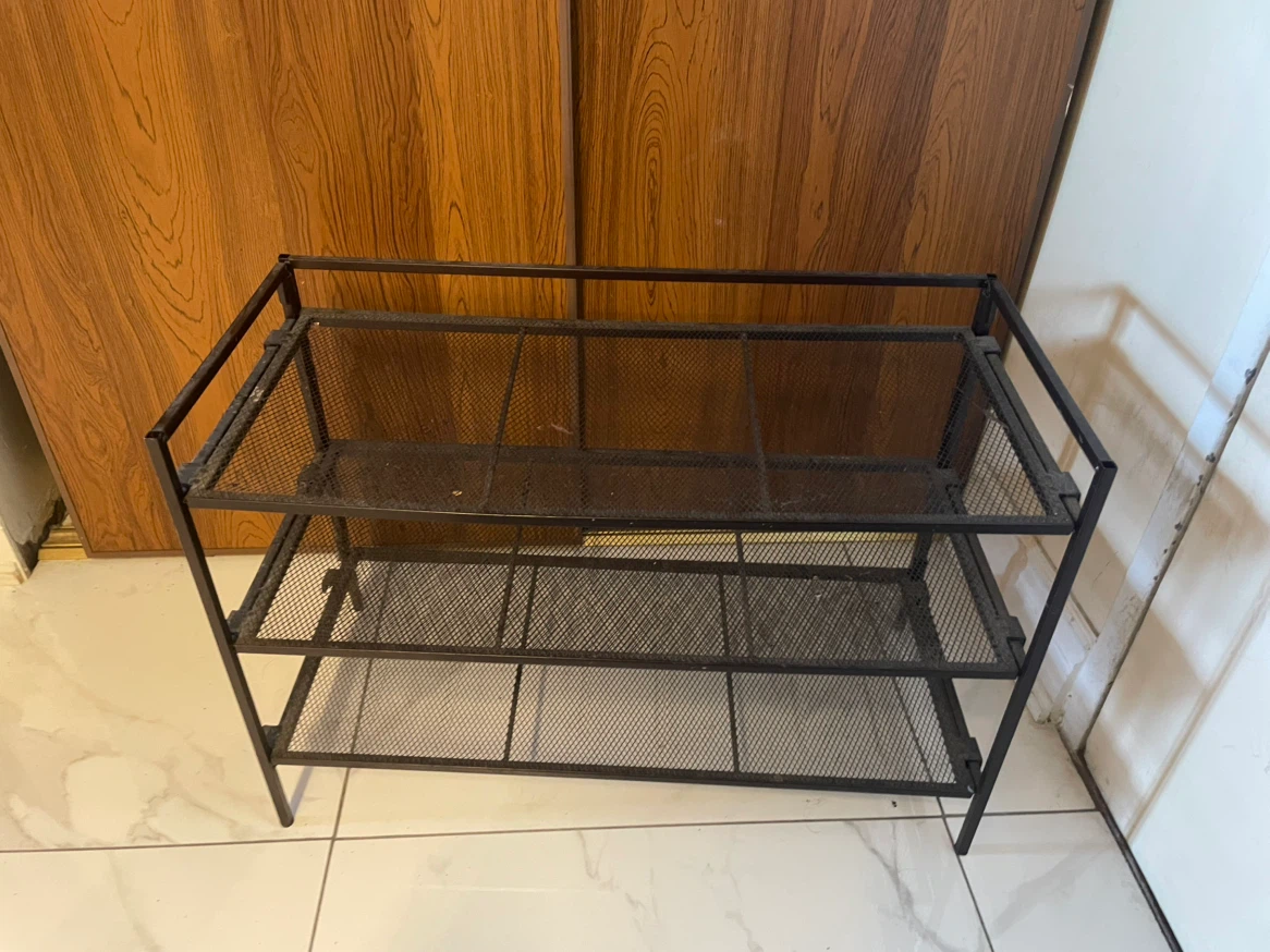 3-Tier Metal Mesh Shoe Rack