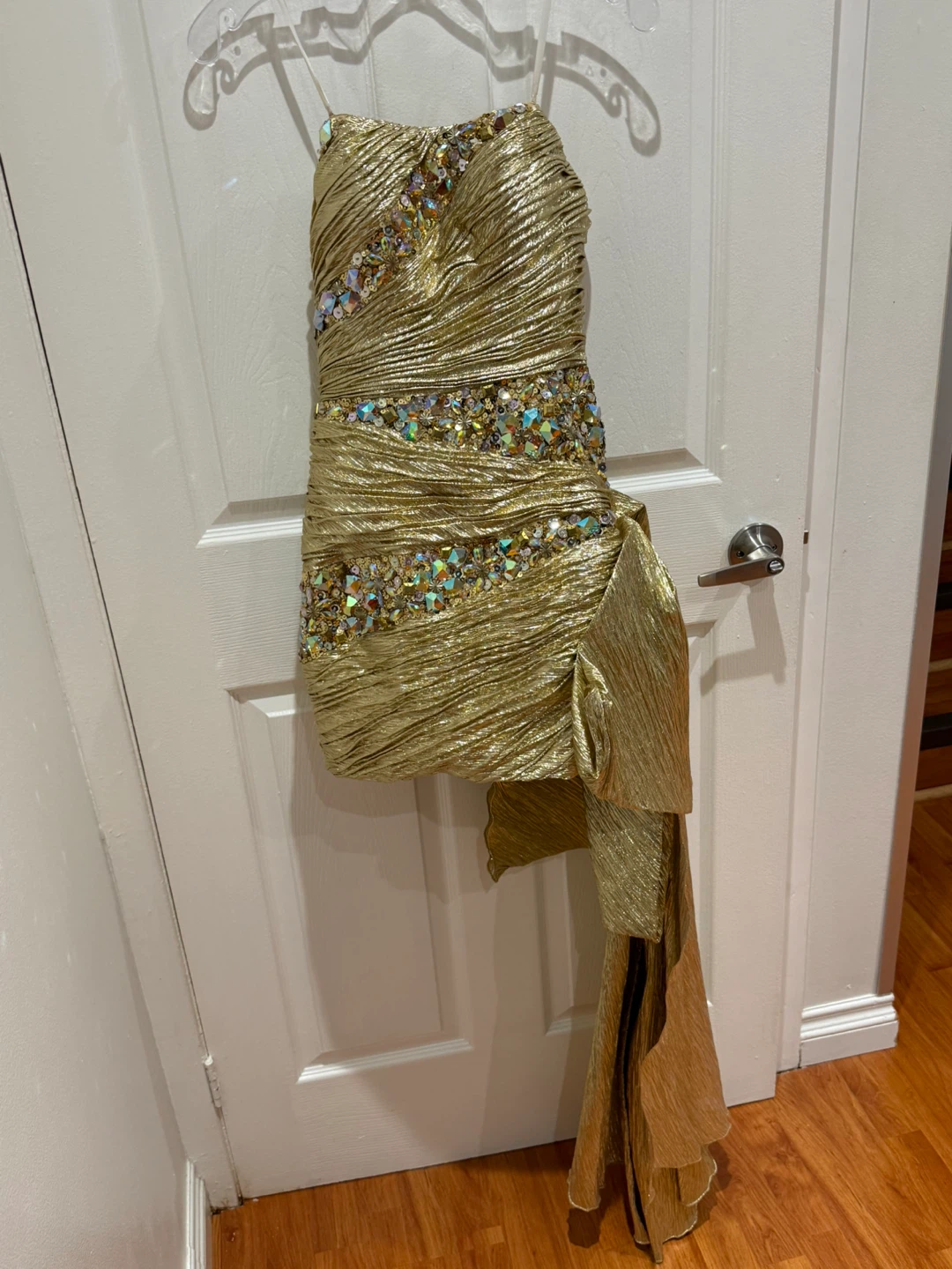 Gold Embellished Strapless Dress - photo 2