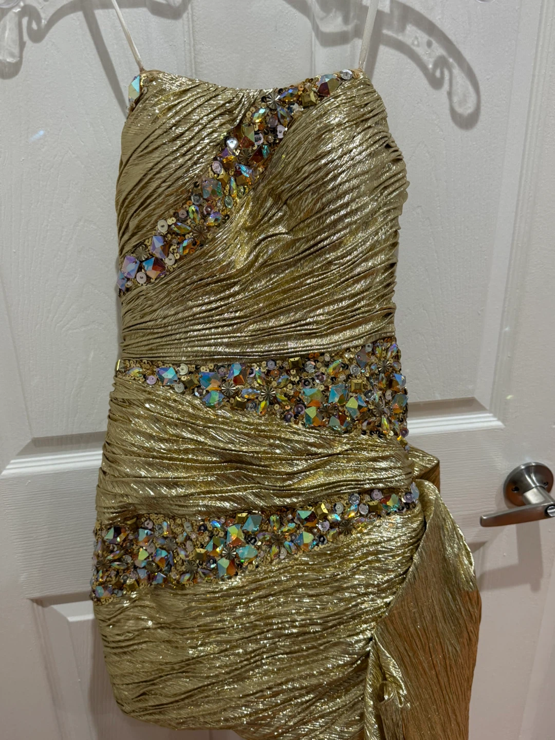 Gold Embellished Strapless Dress - photo 3