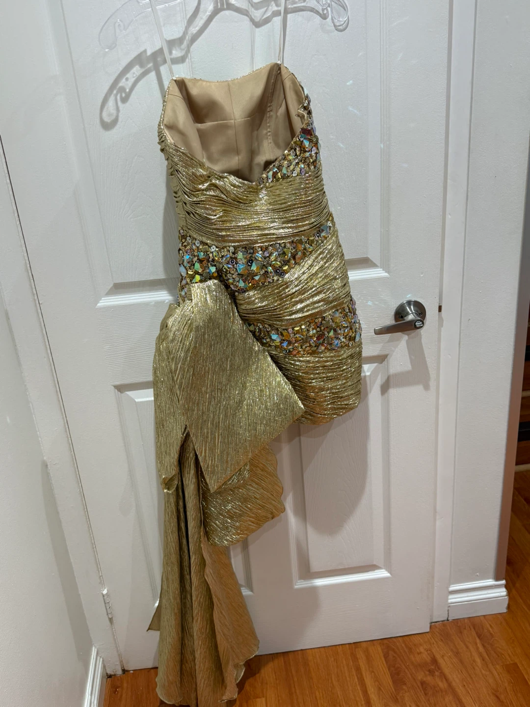 Gold Embellished Strapless Dress - photo 5