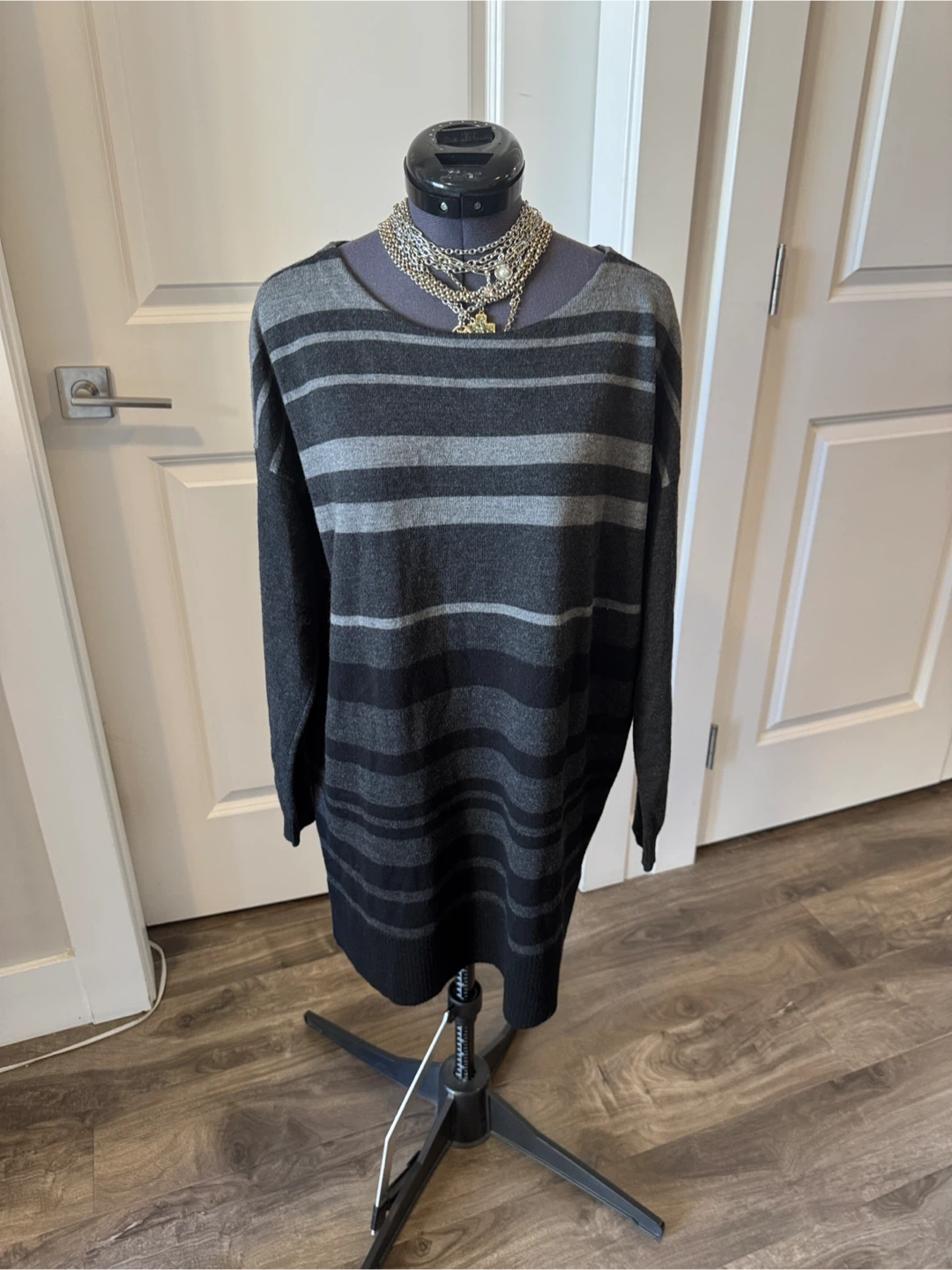 Eileen Fisher Striped Crew Neck Sweater  - size xs (small pick)