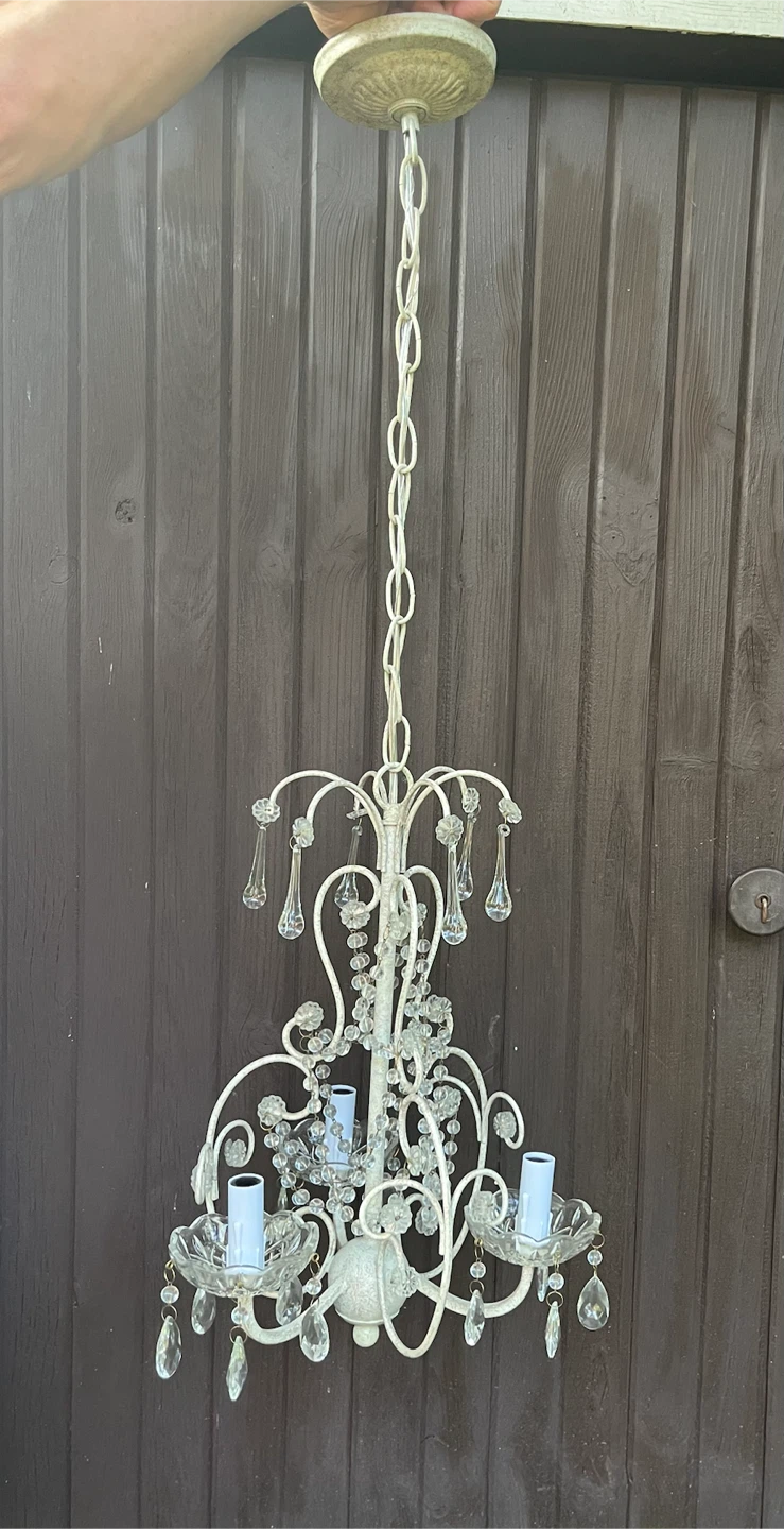 Ornate 3-Light Crystal Chandelier