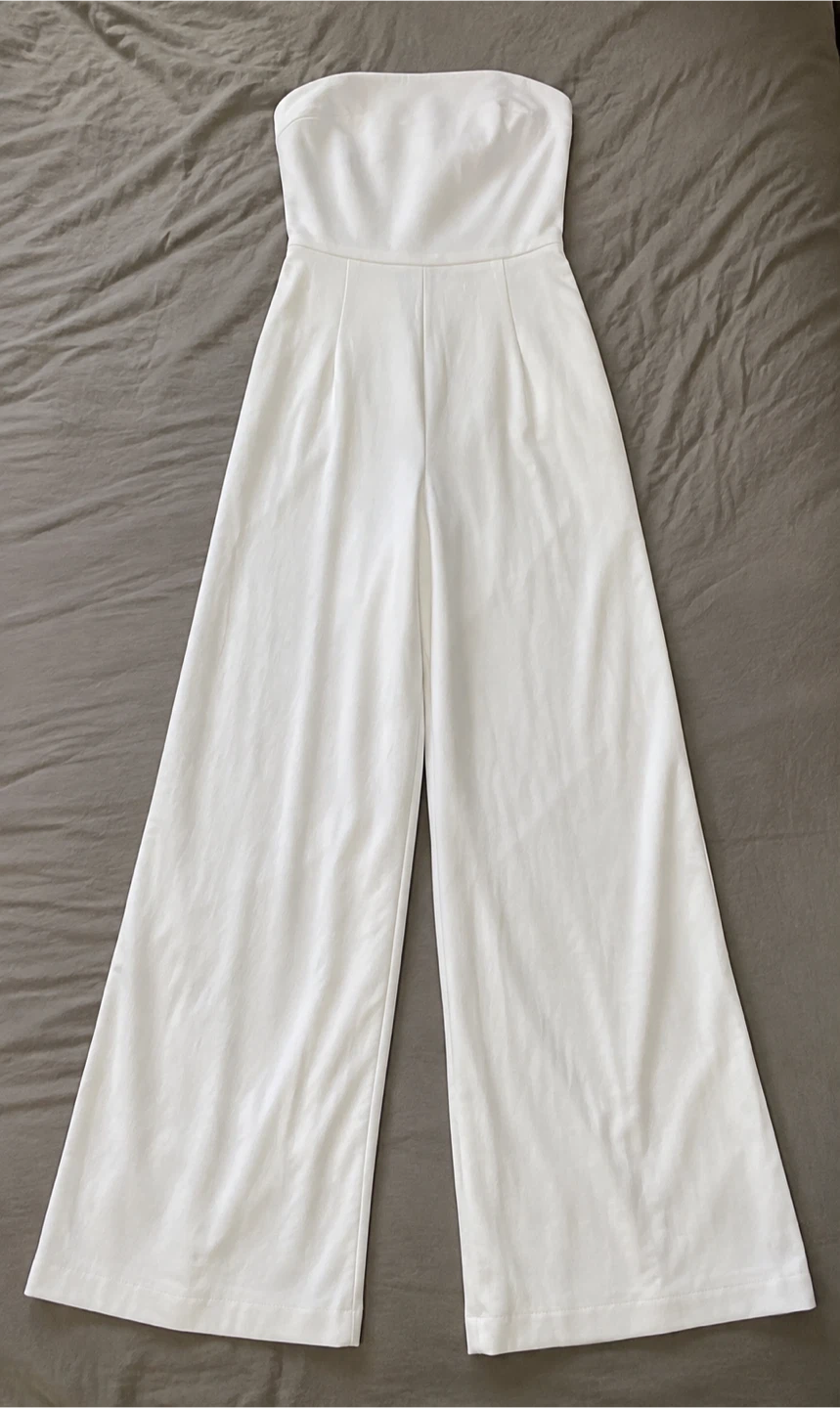 Forever 21 White Strapless Wide Leg Jumpsuit - photo 5
