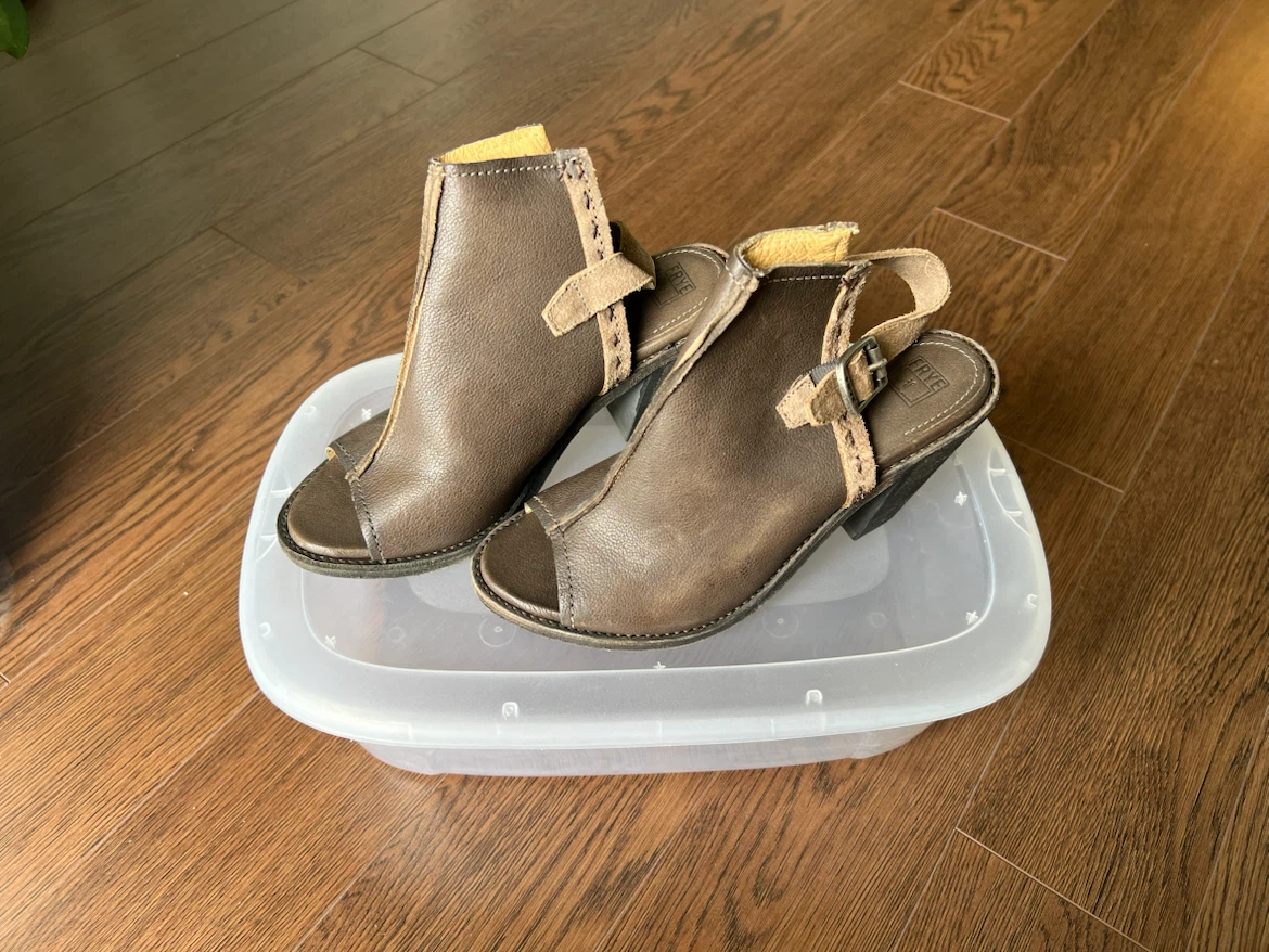 FRYE Women's Brown Leather Peep-Toe Ankle Boots - photo 2