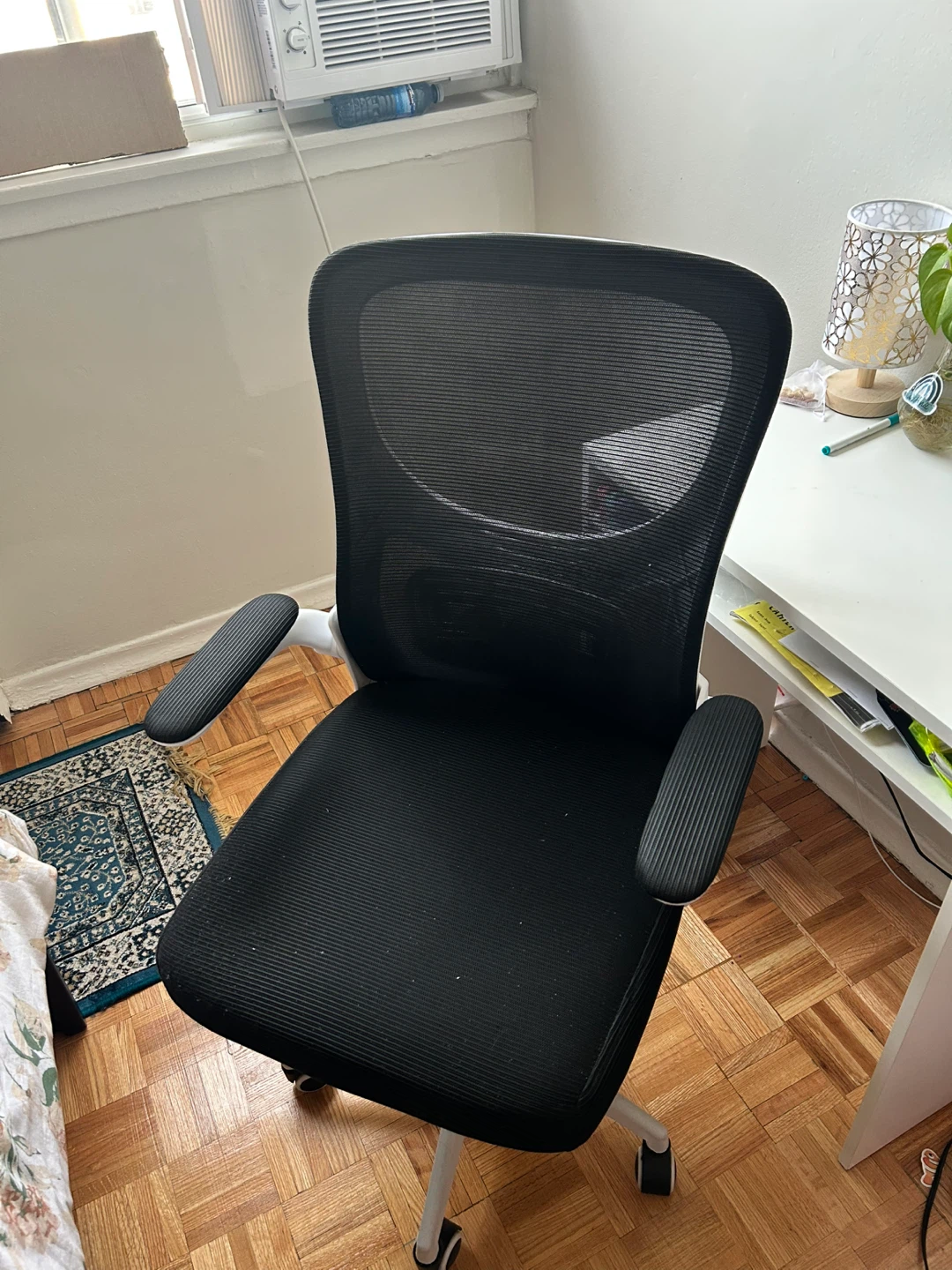 White IKEA TORALD Desk + SONGMICS Office Chair (Good Condition) - photo 3