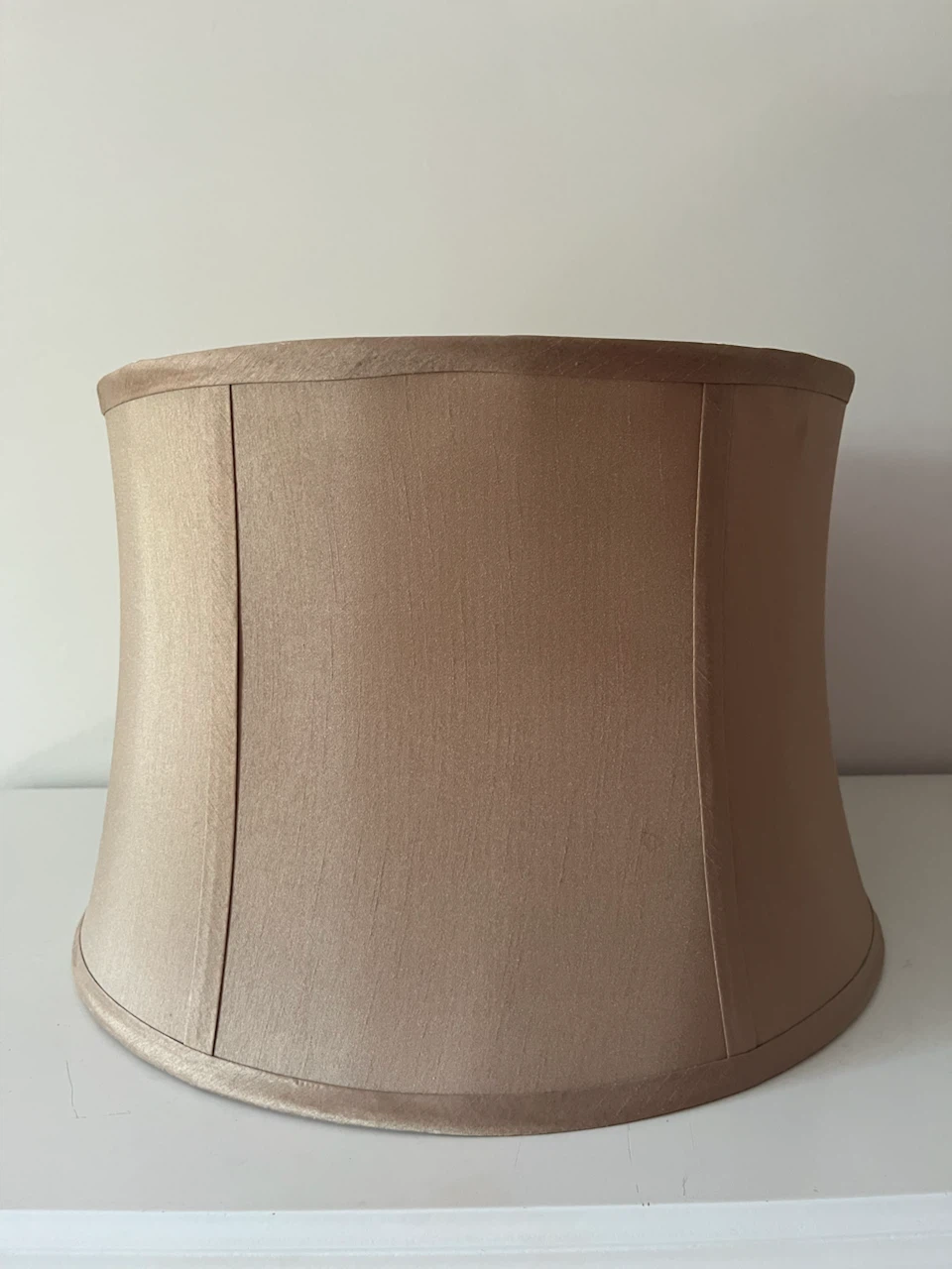 Large Champagne/Taupe Fabric Lampshade - photo 2