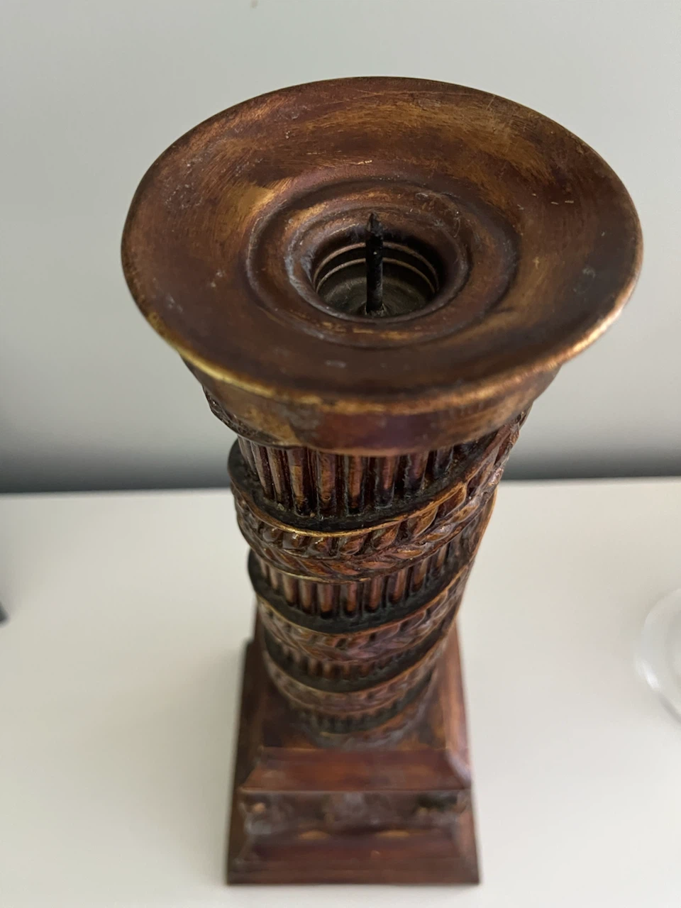 Ornate Decorative Pillar Candle Holder – 15.4” Tall - photo 3