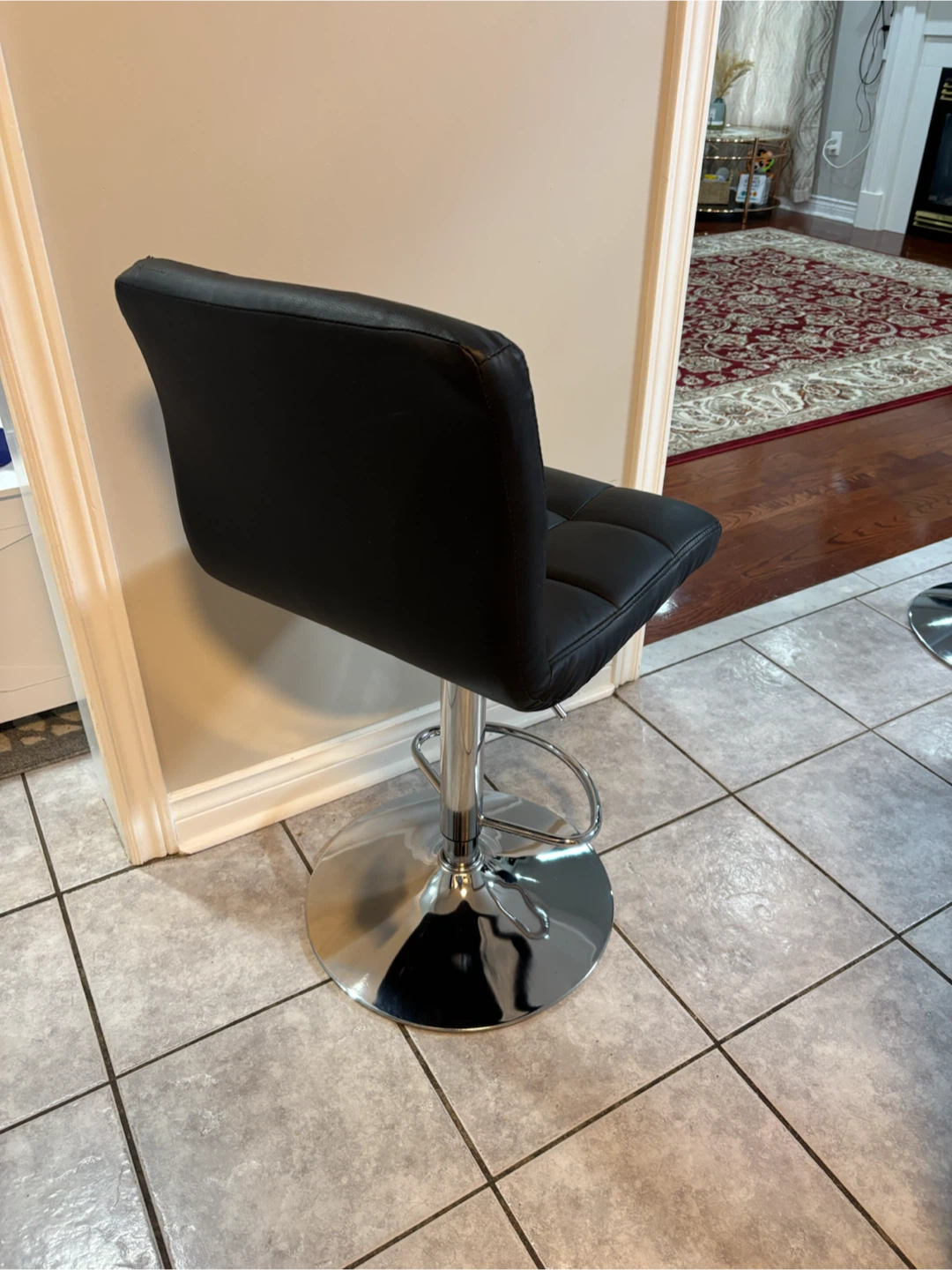 Pair of Black Adjustable Bar Stools - photo 3