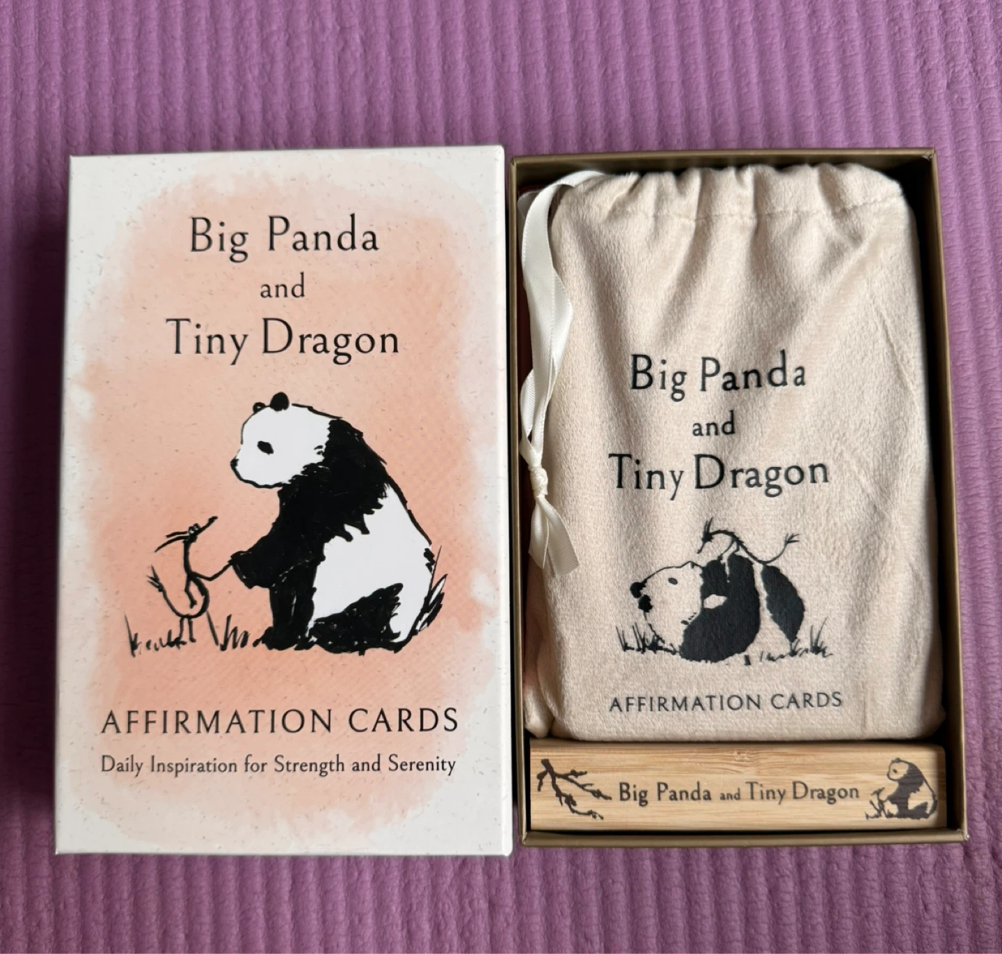 NEW✨Big Panda and Tiny Dragon Affirmation Cards with Pouch - photo 2