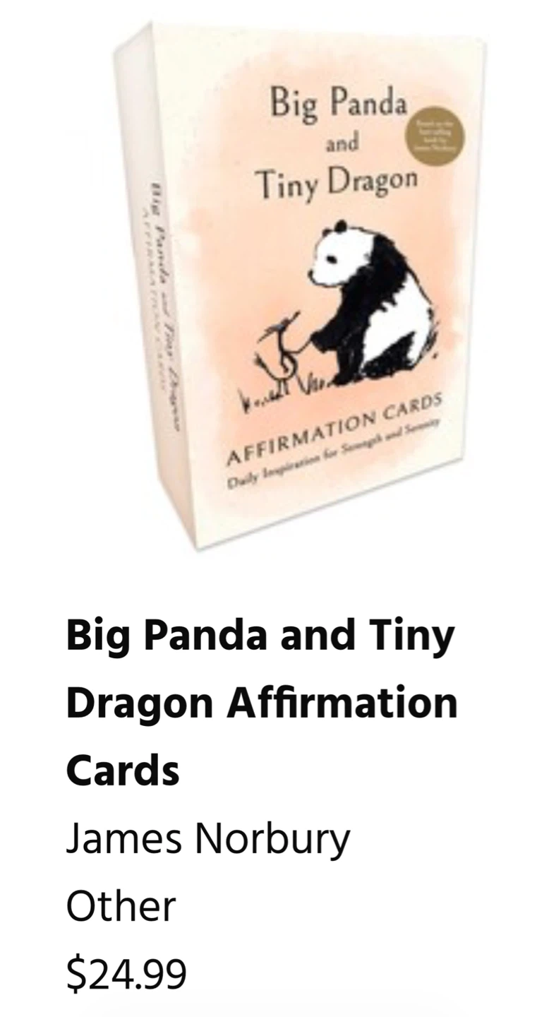NEW✨Big Panda and Tiny Dragon Affirmation Cards with Pouch - photo 4