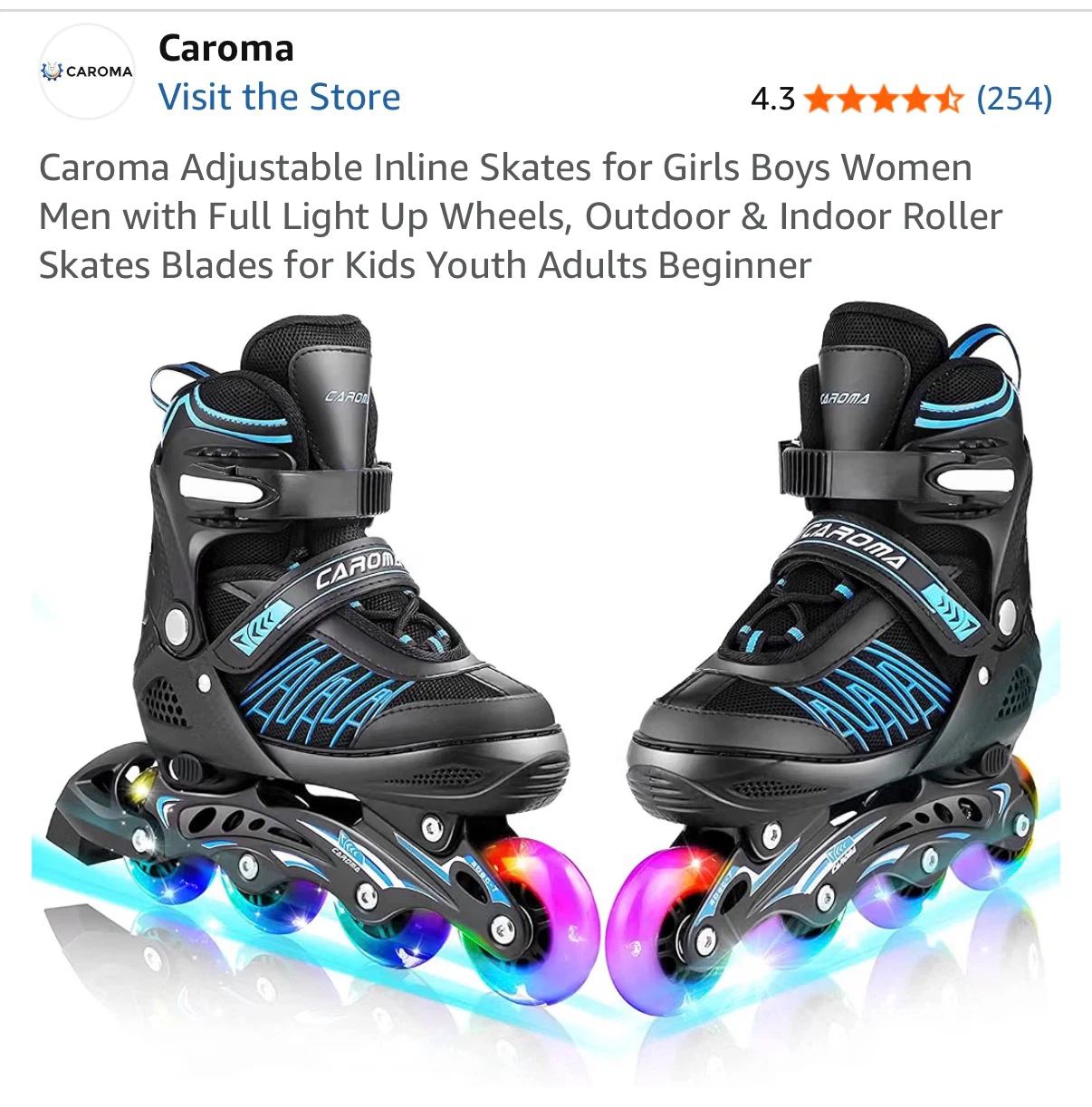 Adjustable Inline Skates with Light Up Wheels- worn once - photo 4