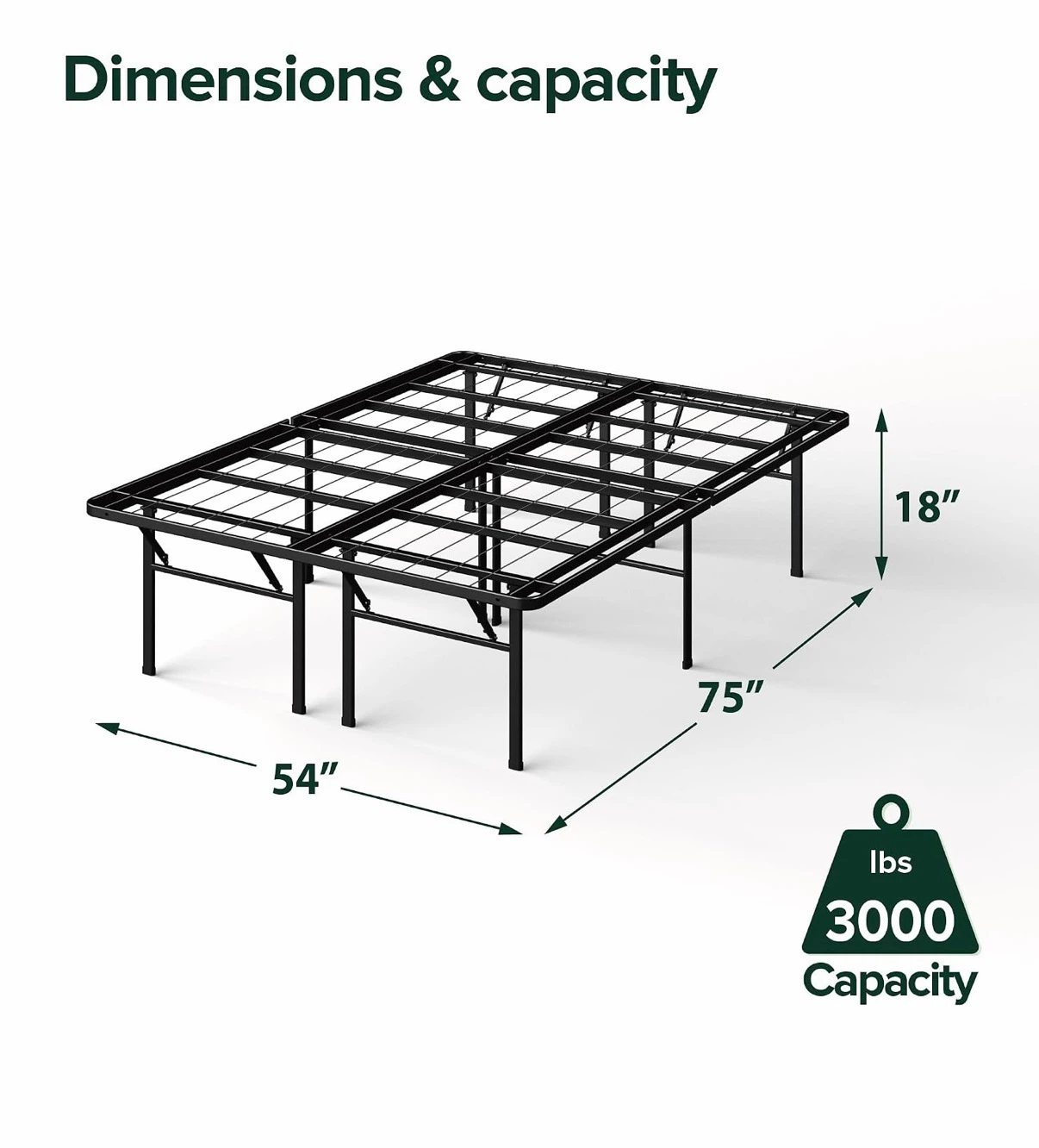 Zinus Metal bed frame, Full size - photo 3