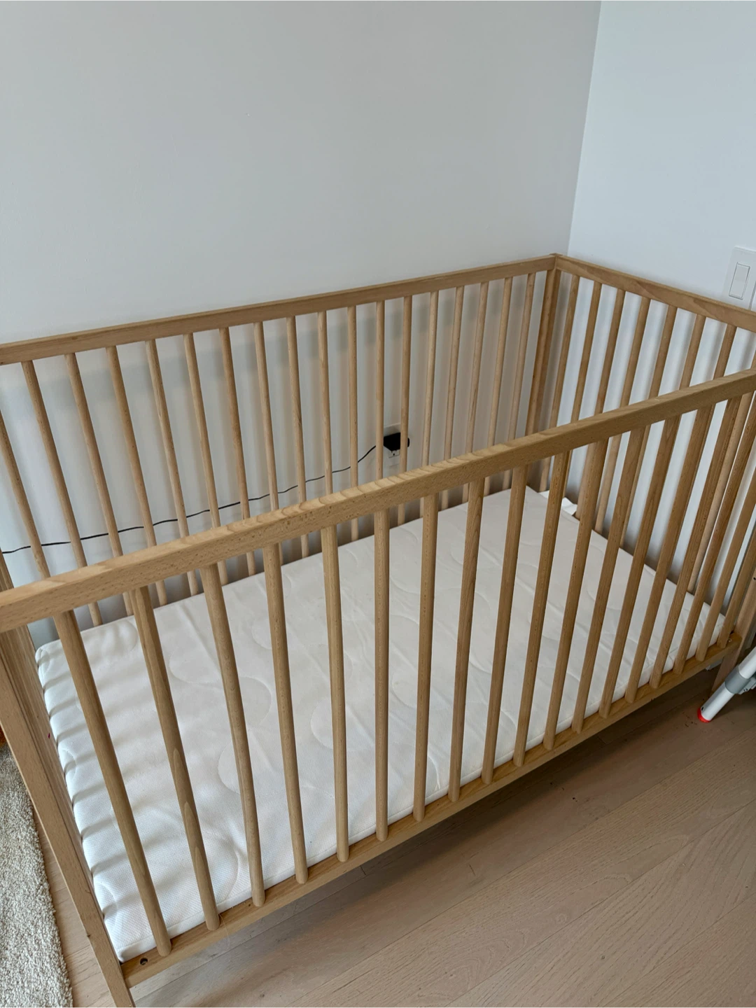 IKEA SNIGLAR beech crib