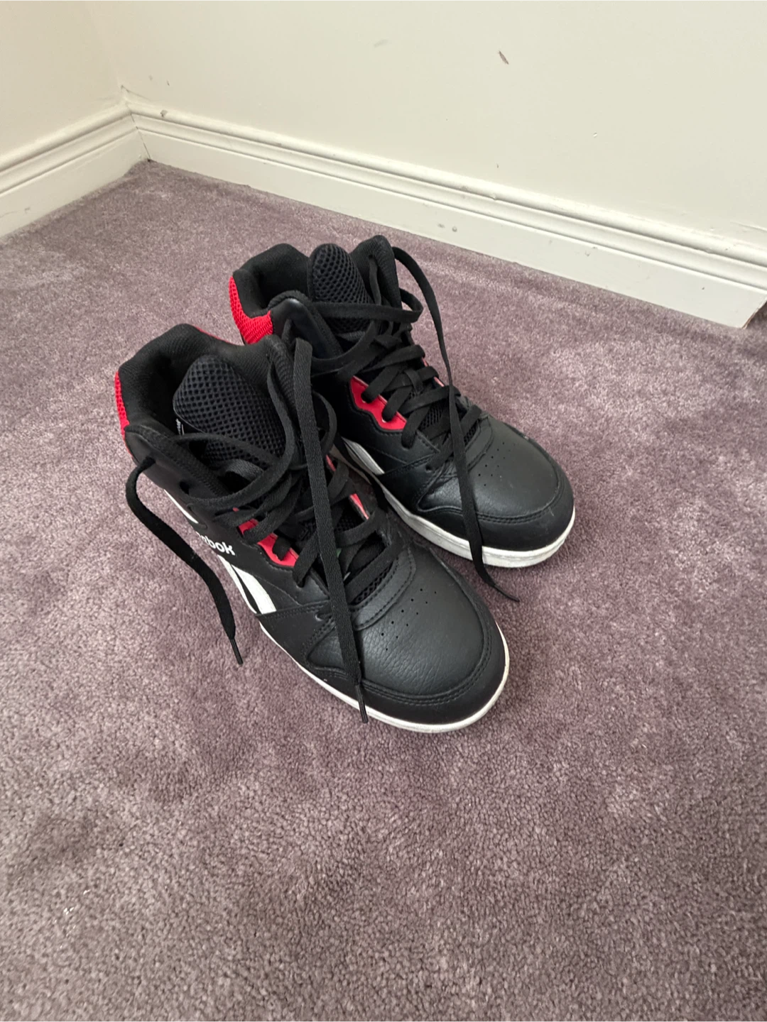 Reebok Black and Red Mid-Top Sneakers - photo 2