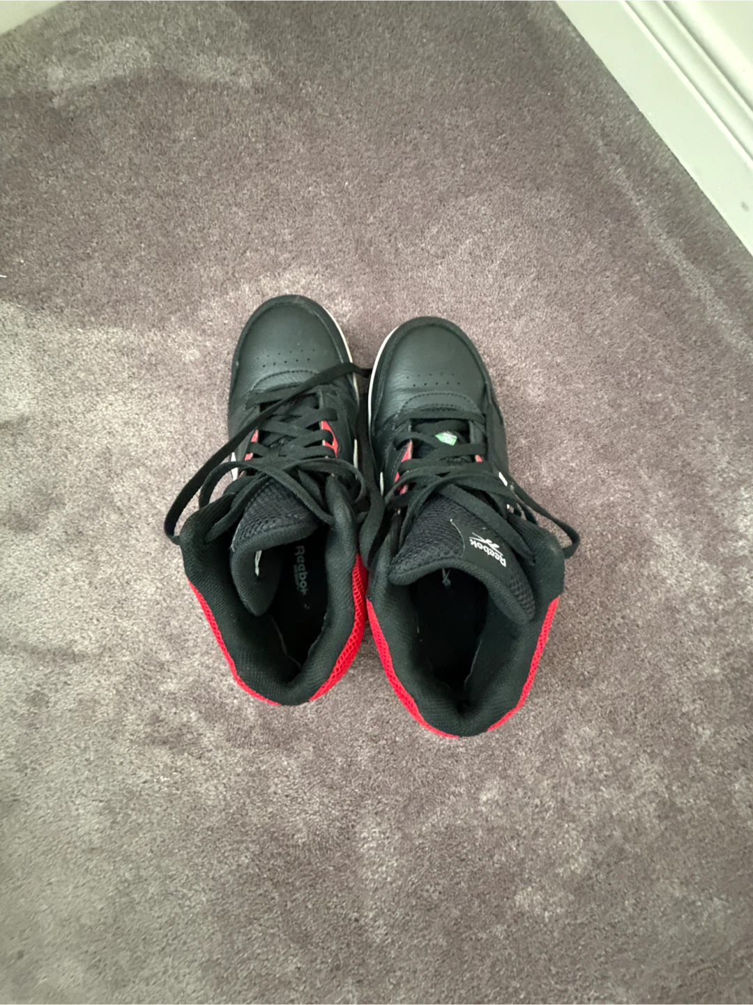 Reebok Black and Red Mid-Top Sneakers - photo 3