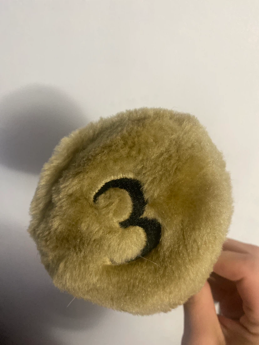 Golf Club Headcover - Tan Fuzzy with "3" Number