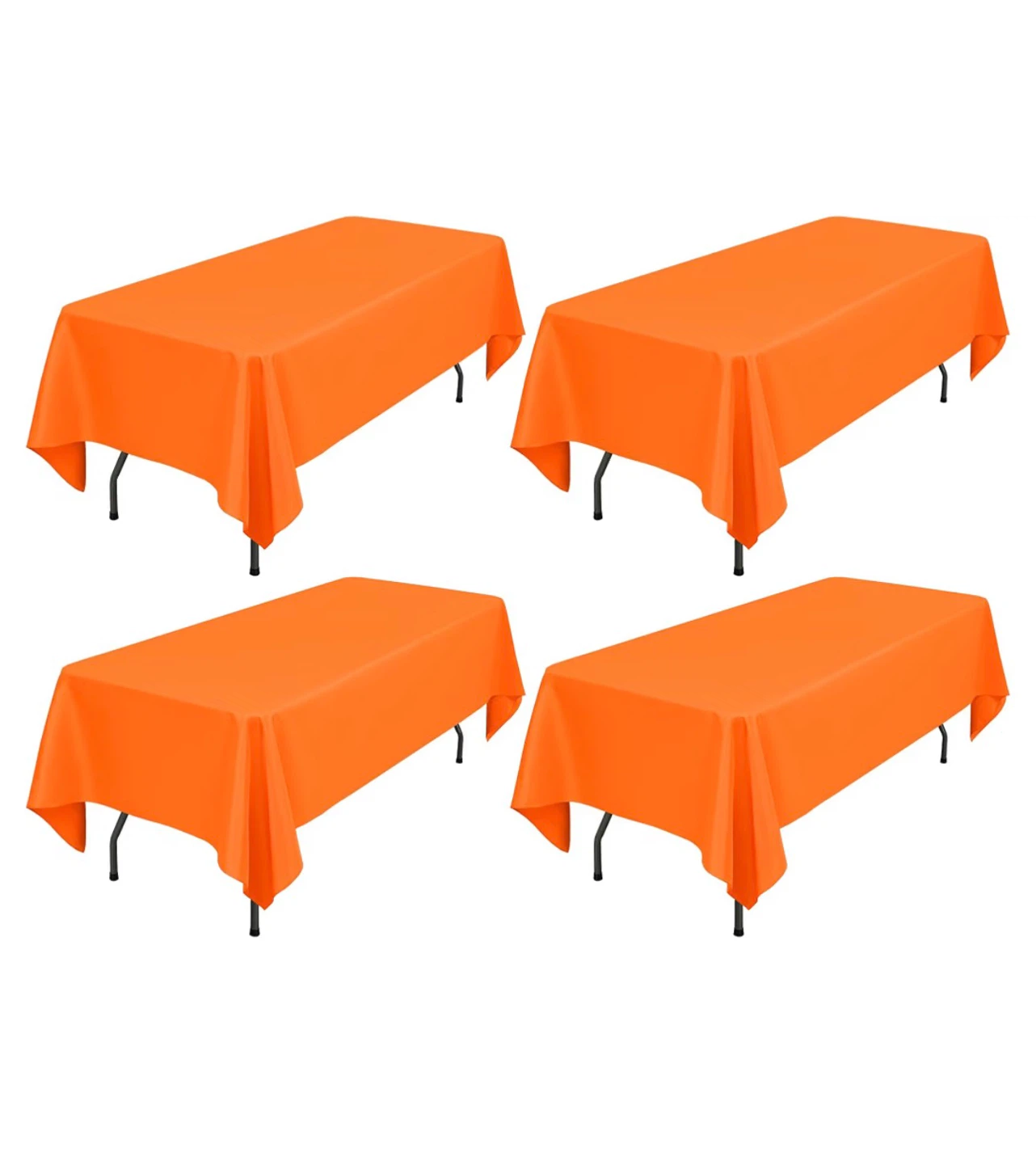 4 Orange Polyester Tablecloths
