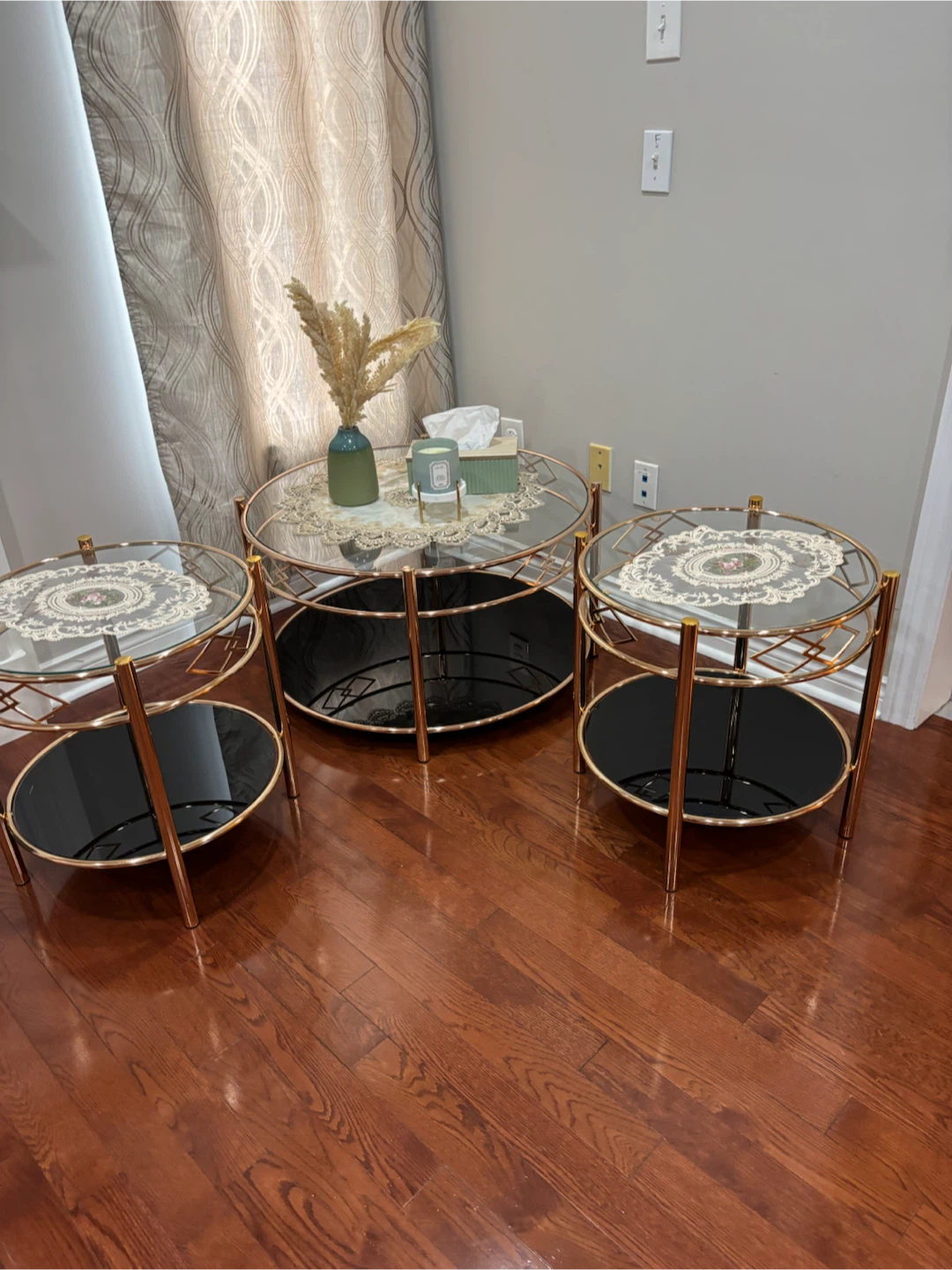 Elegant 3-Piece Glass Coffee Table Set - photo 2