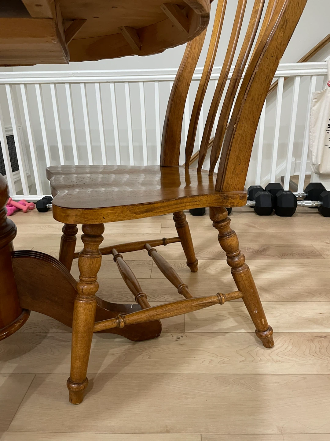 Oak Pedestal Dining Table Set - photo 3