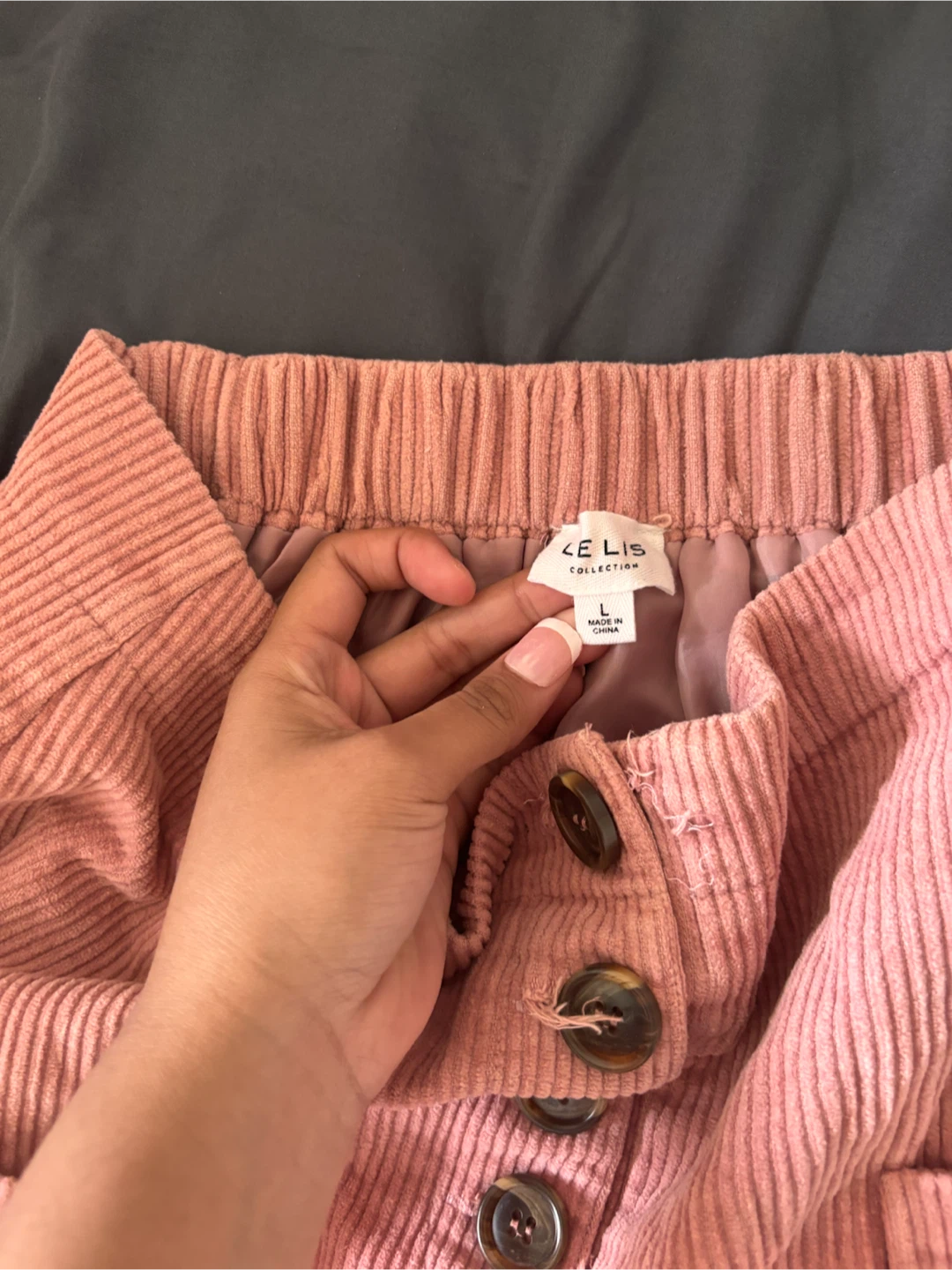 K.L.I.S. Collection Pink Corduroy Skirt Size L - photo 2