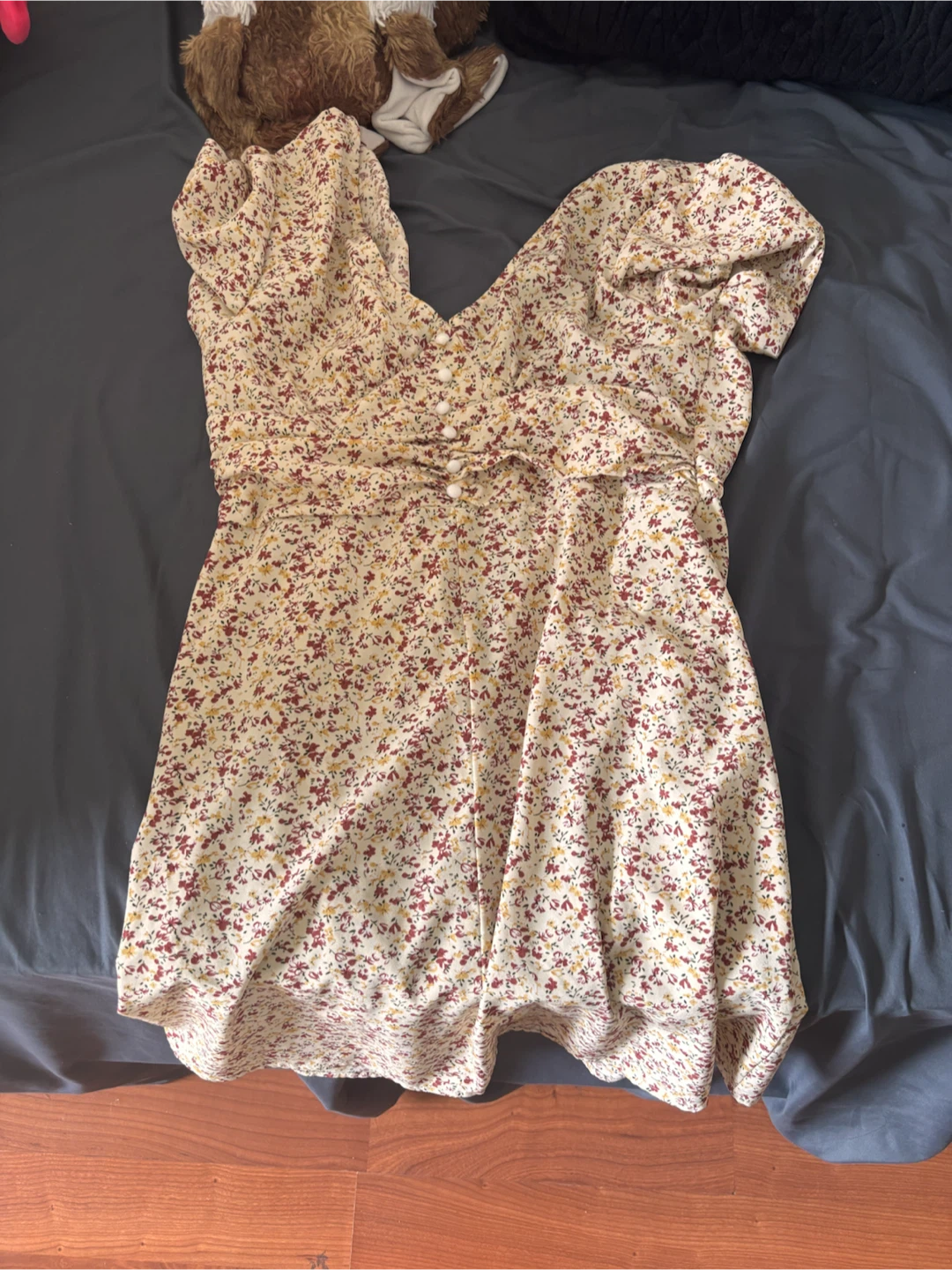 SHEIN Floral Print V-Neck Dress - photo 2