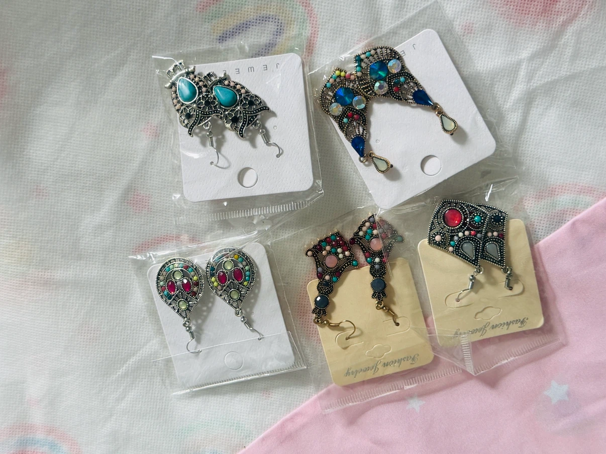 Assorted Bohemian Style Dangle Earrings - 5 Pairs
