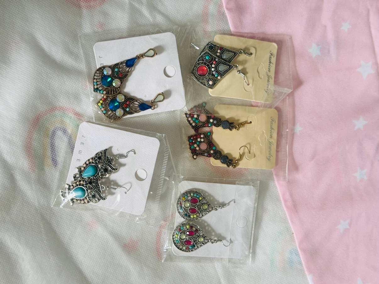 Assorted Bohemian Style Dangle Earrings - 5 Pairs - photo 2