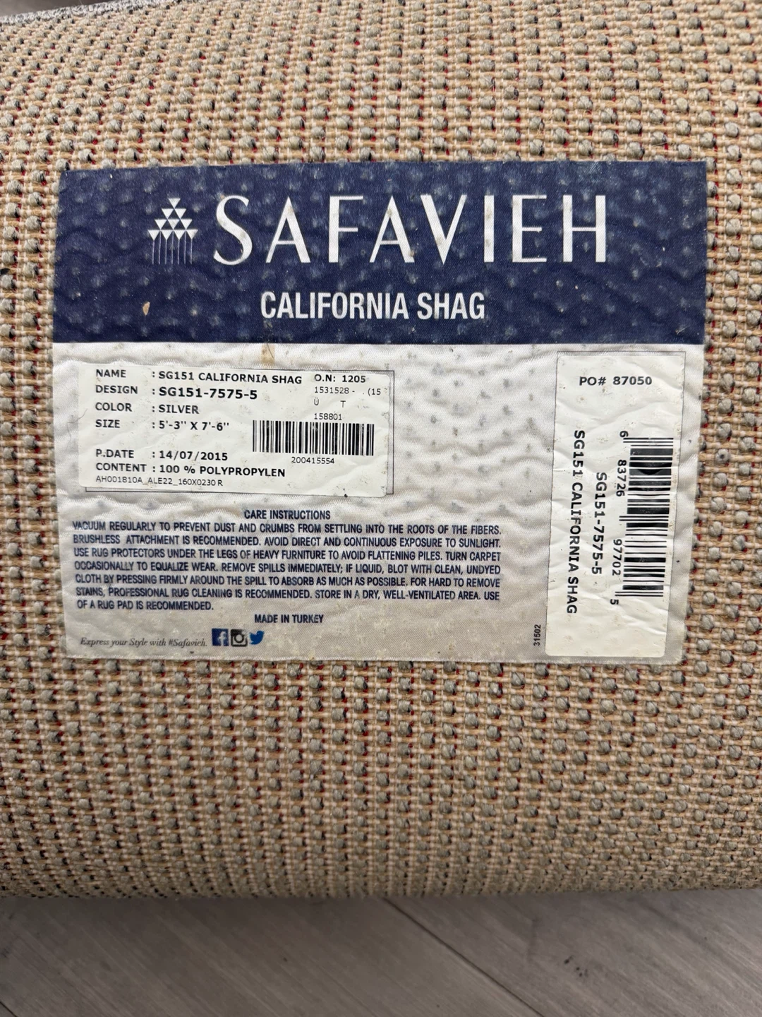 Safavieh Rug – 5’3” x 7’6” –Neutral Gray - photo 5