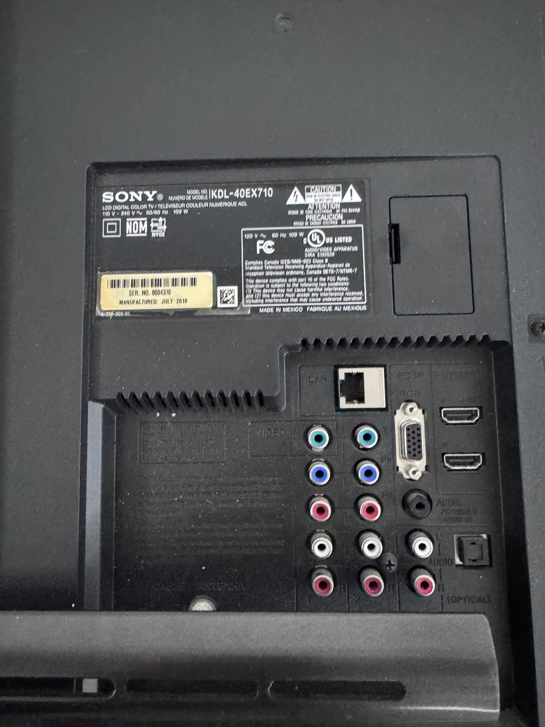 Sony Bravia 40” TV (KDL-40EX710) + Wall Mount - photo 4