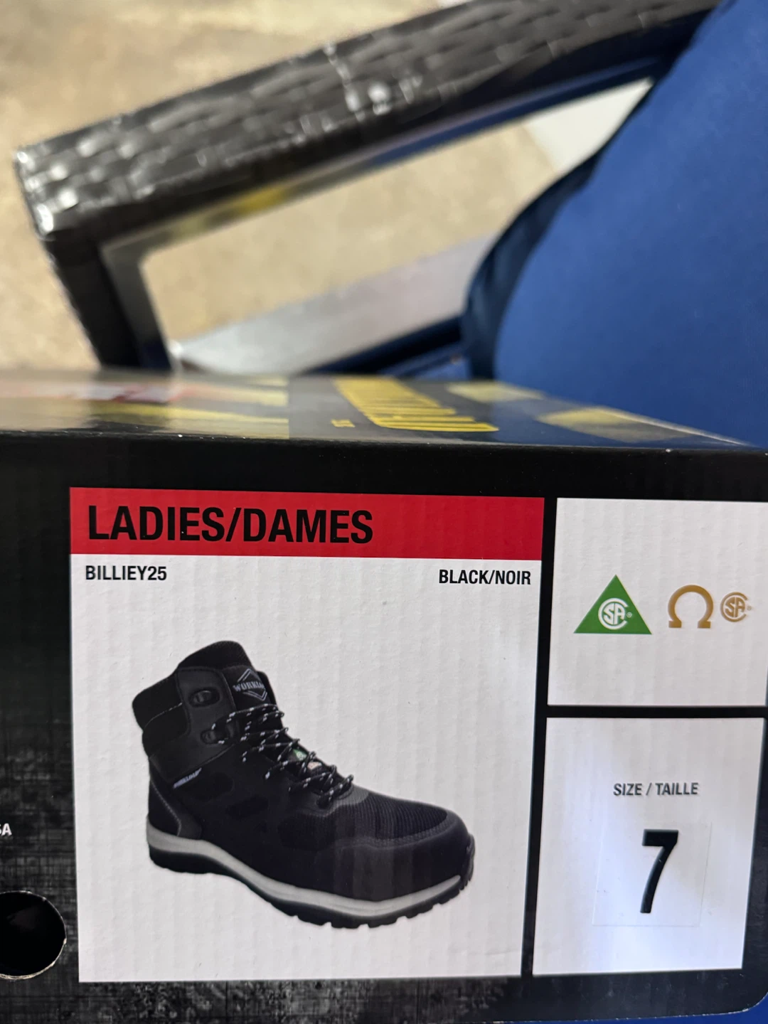 Workload Ladies Billie 25 Black Work Boots Size 7